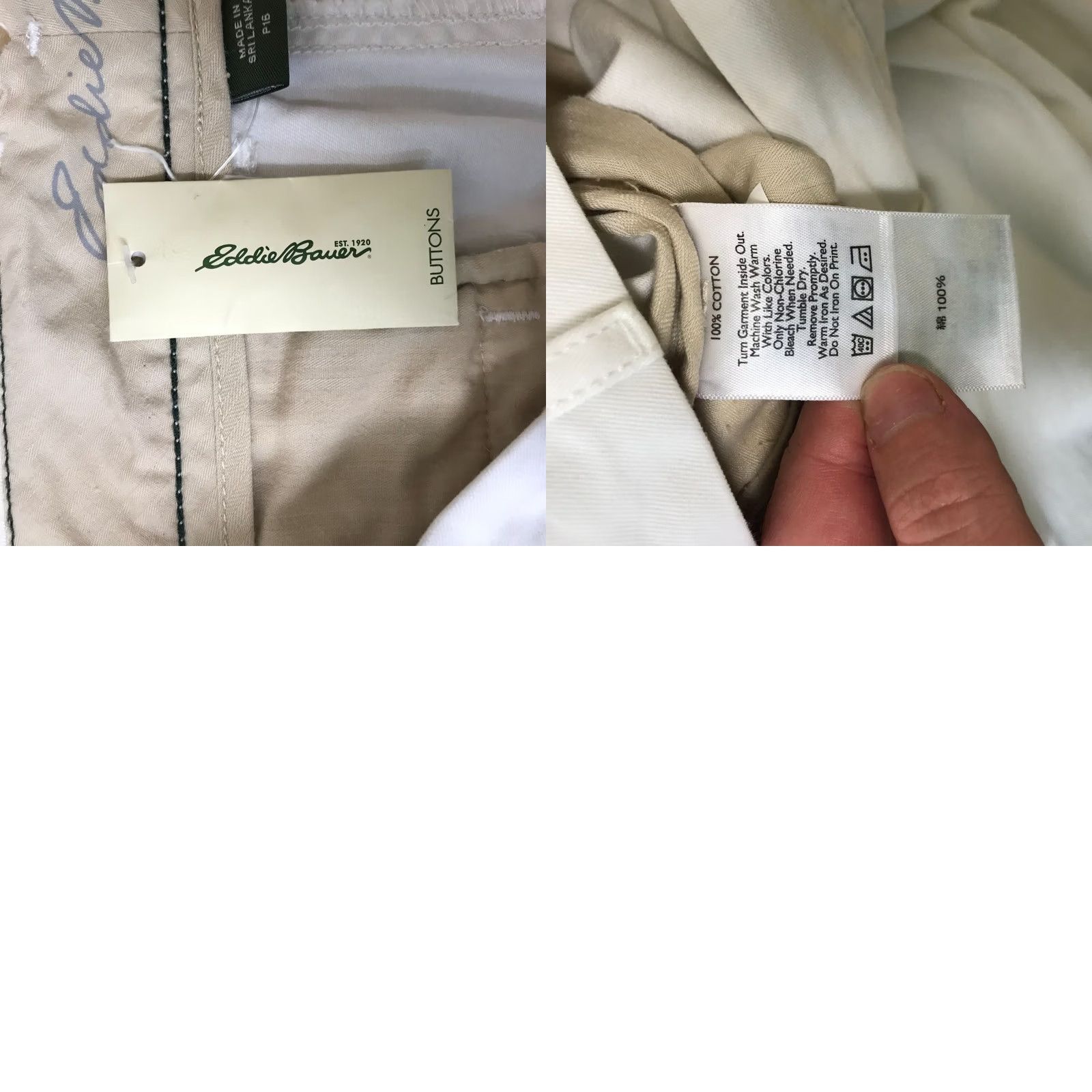 Eddie Bauer EDDIE BAUER WOMEN'S PETITE 16P WHITE COTTON CHINO PANTS Size 38" / US 16 / IT 52 - 8 Thumbnail
