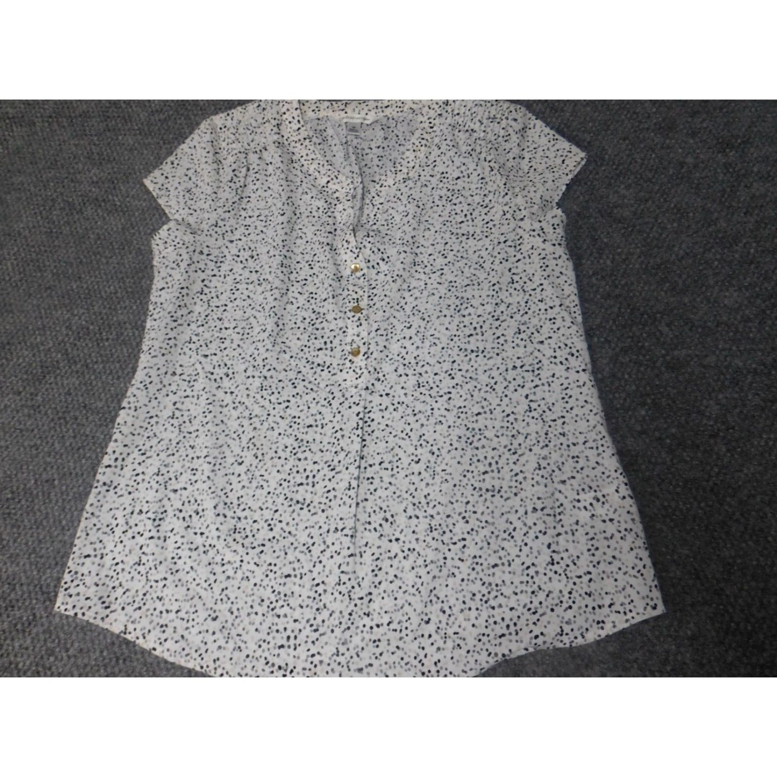 Croft & Barrow Croft & Barrow Blouse Womens M White Stretch Casual Crew Neck Sleeveless Polyester Rayon Floral Classic Basic Regular Size M / US 6-8 / IT 42-44 - 3 Thumbnail