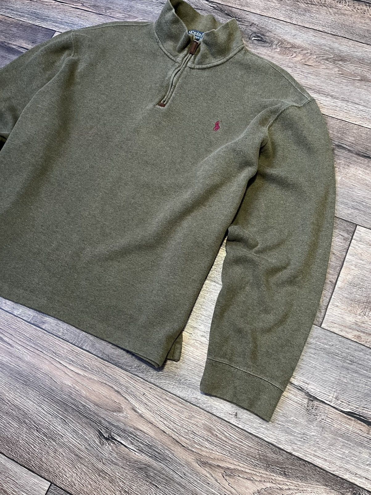 Polo Ralph Lauren × Ralph Lauren × Vintage Vintage Polo Ralph Lauren 3/4 Zip Cotton Pullover Jumper XXL Size US XXL / EU 58 / 5 - 2 Thumbnail