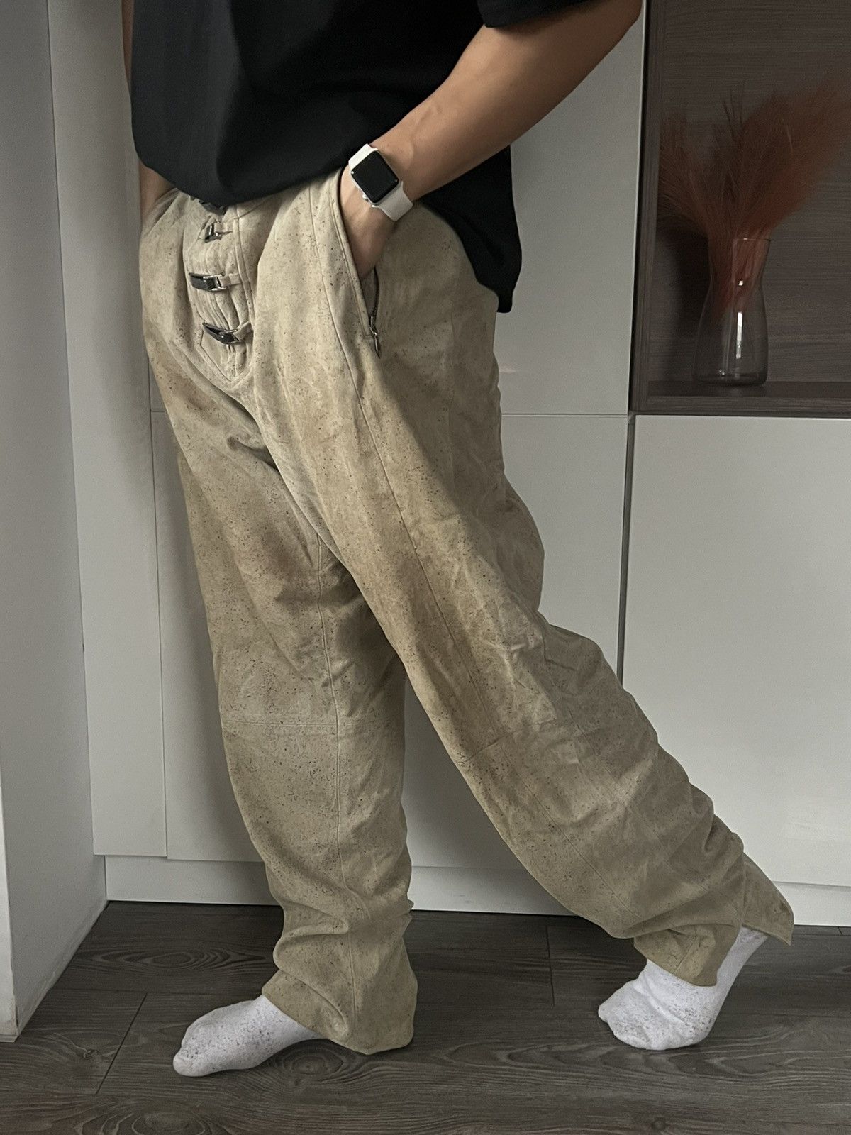 Leather ‼️Hand Made Leather Riding Casual Made in Italy Ykk Pants‼️ Size US 34 / EU 50 - 2 Thumbnail