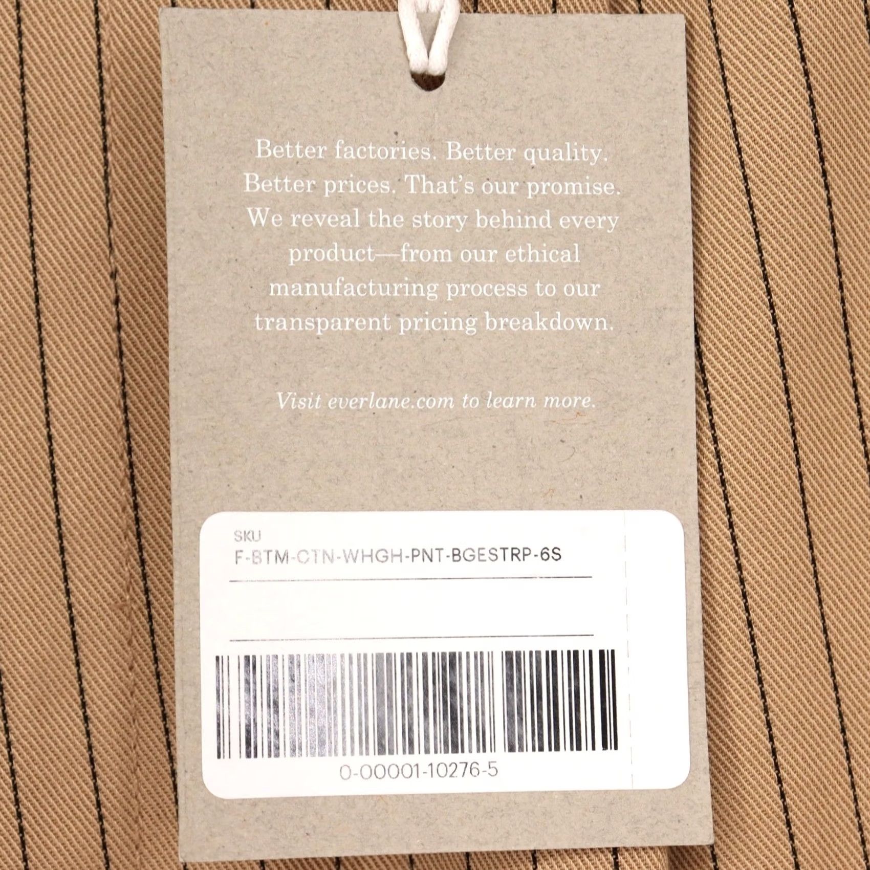 Everlane EVERLANE Women’s Pinstripe Wide-Leg Pleated Pants 6S Tan Beige Dress Pants Workwear Casual Business Size 28" / US 6 / IT 42 - 5 Thumbnail