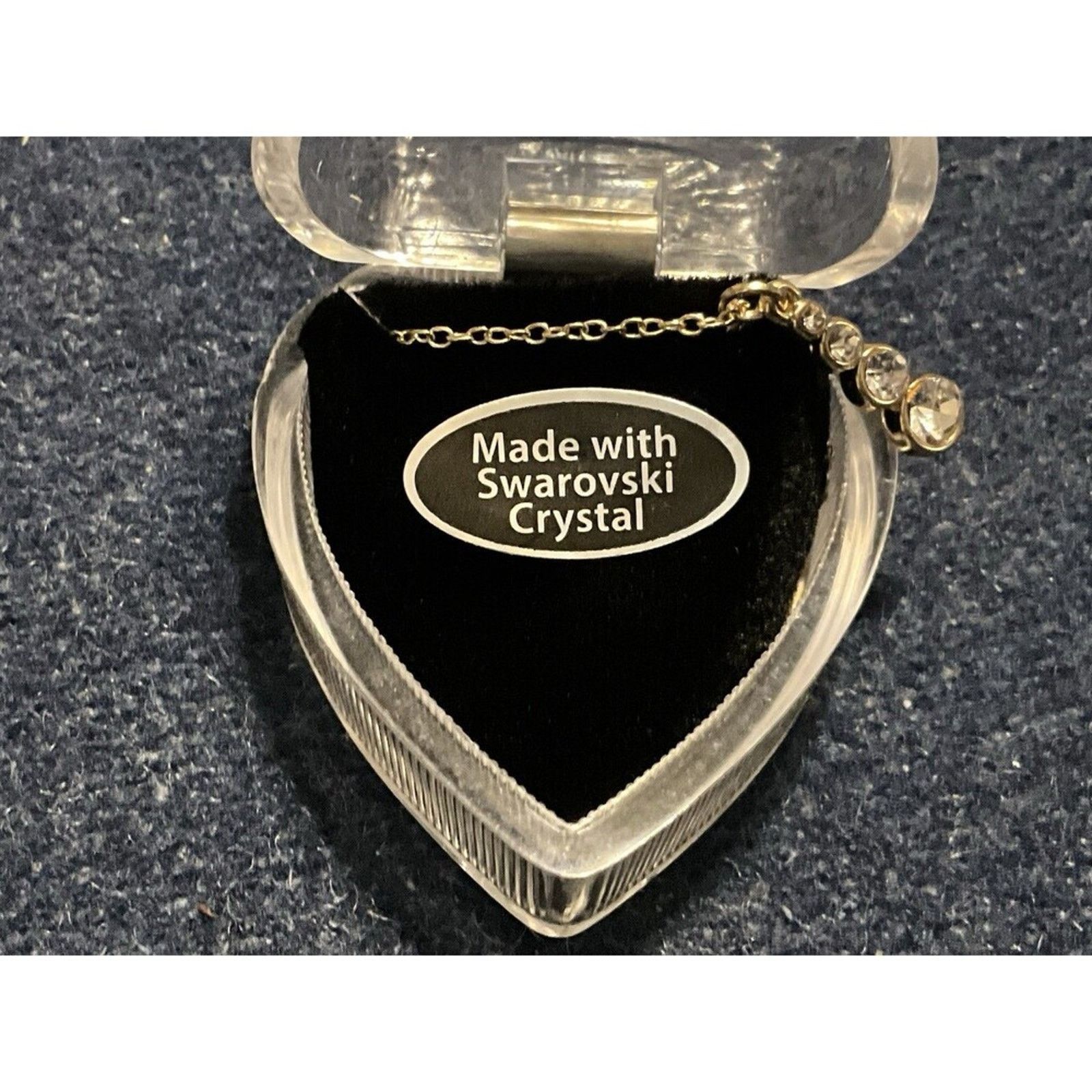 Swarovski Swarovski 4 Stones Crystals Necklace Gold Plated 14in Chain Size ONE SIZE - 3 Thumbnail
