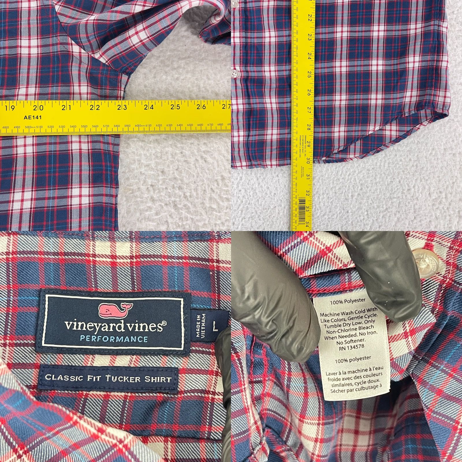 Vineyard Vines Vineyard Vines Button-Down Shirt Mens Large Blue Plaid Tucker LS Classic Fit Shirt Size US L / EU 52-54 / 3 - 8 Thumbnail