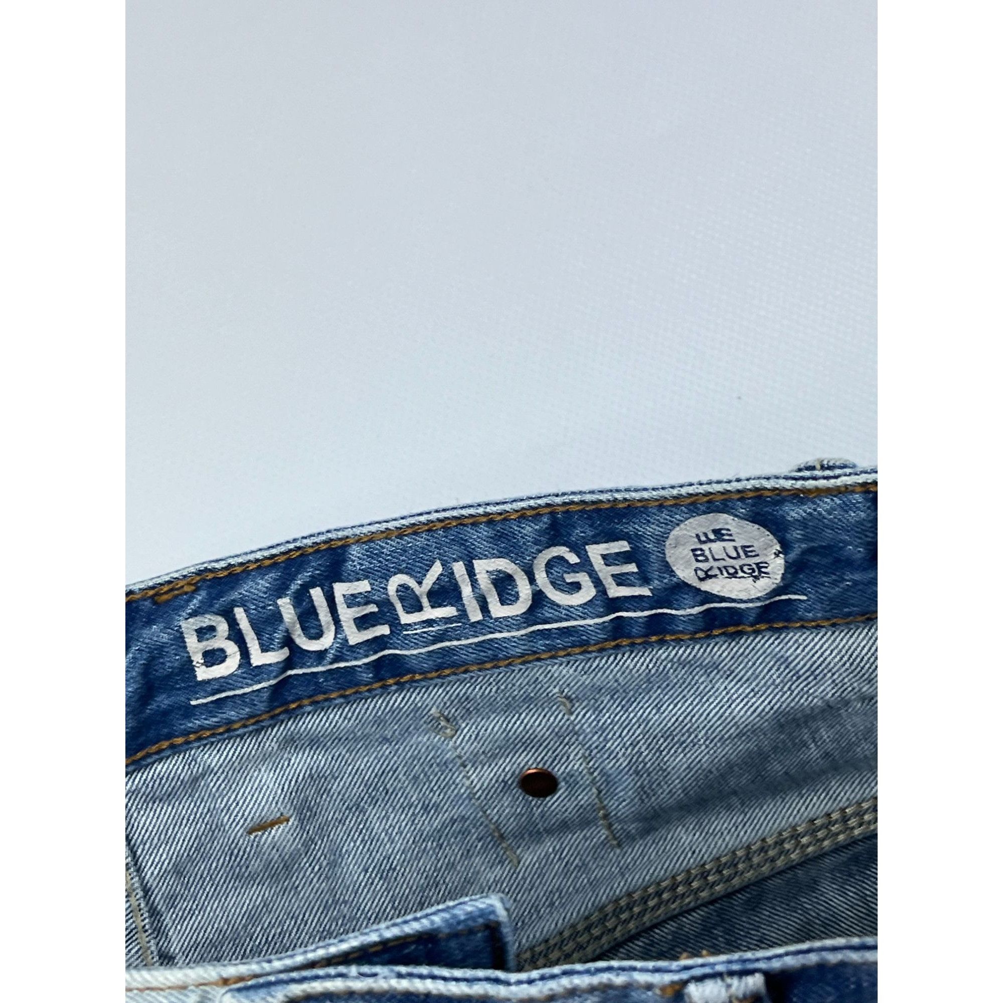 Vintage Double Knee Light Wash Ditressed Blue Ridge Jeans Size US 34 / EU 50 - 5 Thumbnail
