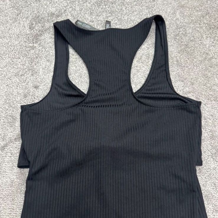 Vintage Victoria Sport Dress Womens Mini Bodycon Tank Dress Black Knit Cutout Size M / US 6-8 / IT 42-44 - 4 Thumbnail
