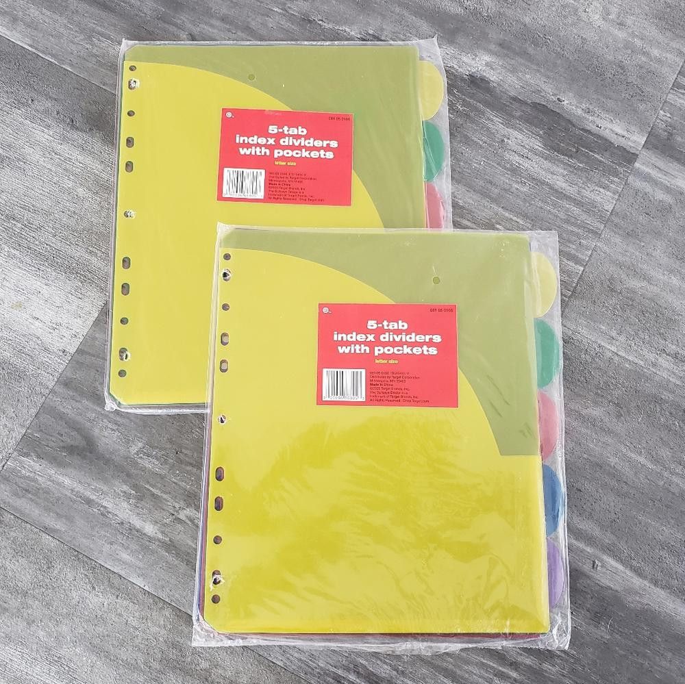 Target Basics Multicolored 5-Tab Index Divider w/Pocket Size ONE SIZE - 1 Thumbnail