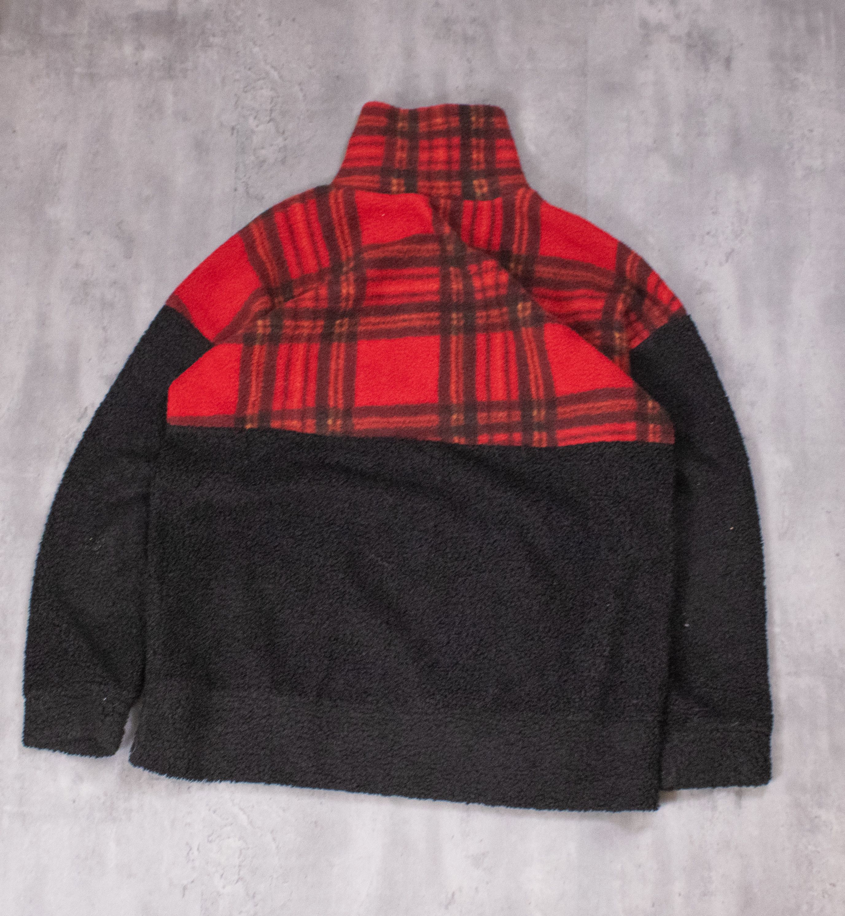 Vintage Vintage 1990's Vintage Plaid Fleece Half Zip Jacket Size US L / EU 52-54 / 3 - 9 Thumbnail