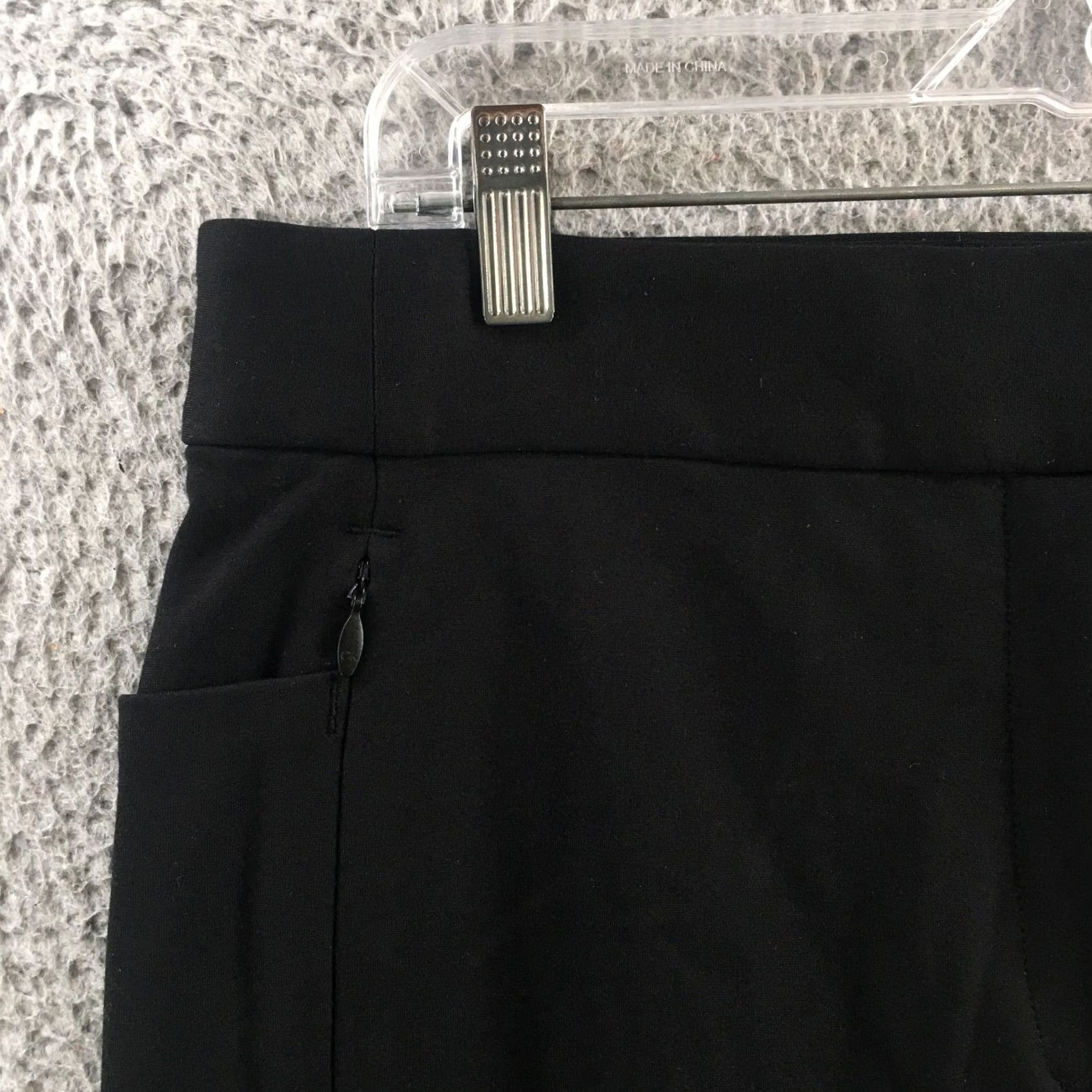 Calvin Klein Calvin Klein Pants Womens 12 Black Hi-Rise Flat Front Zip Pocket Ankle Trouser Size 34" / US 12 / IT 48 - 3 Thumbnail