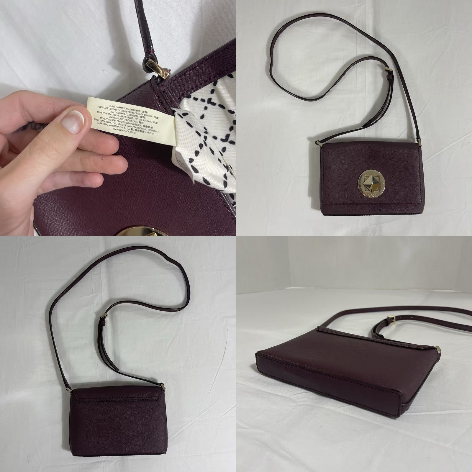 Vintage kate spade new york Newbury Lane Purple Crossbody Leather Bag WKRU3430 Shoulder Small Womens Size ONE SIZE - 8 Thumbnail