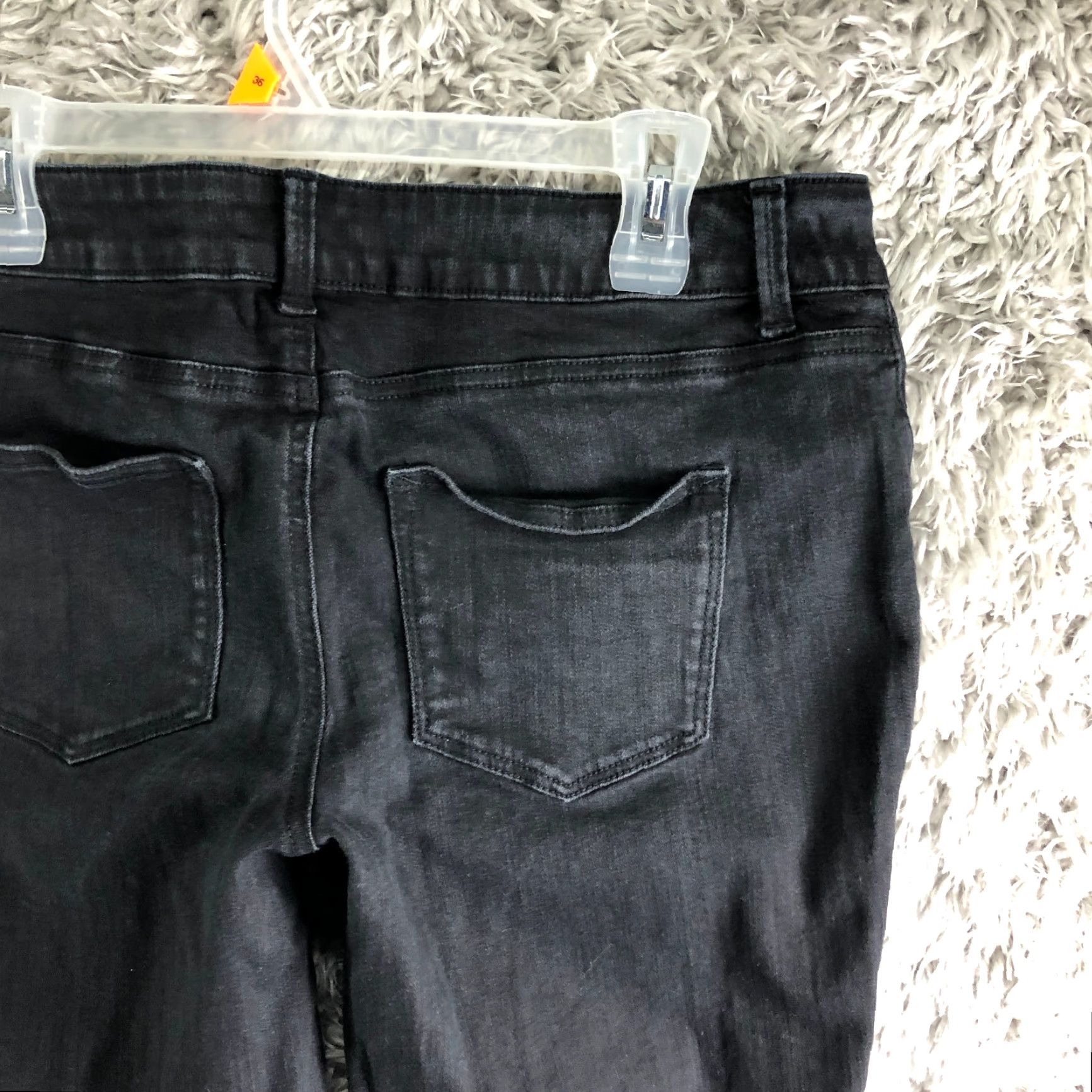 Vintage Maurices Womens Size L Long Mid Rise Skinny Dark Wash Black Denim Jeans Size 36" / US 14 / IT 50 - 6 Thumbnail