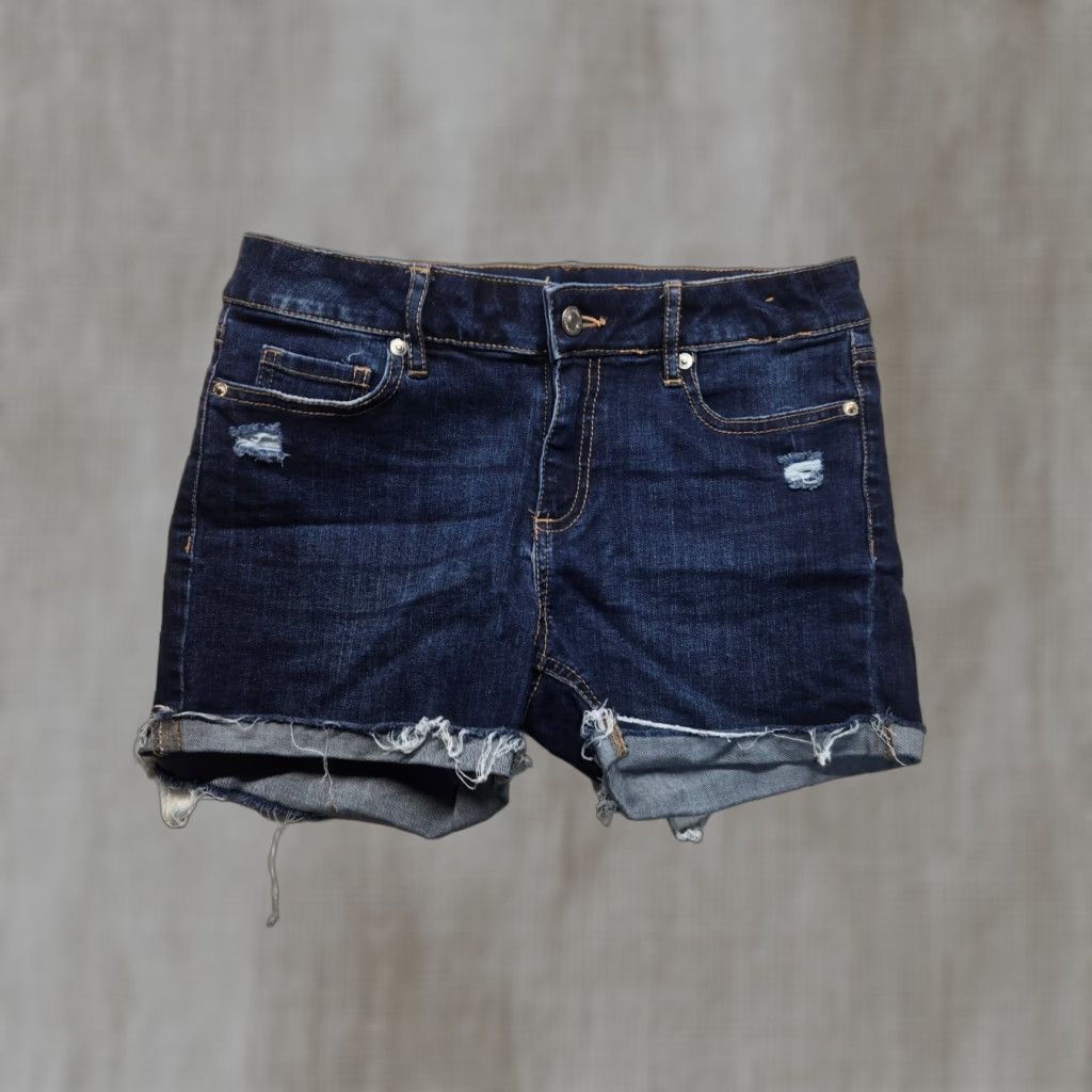 CO ROebuck & Co Roebuck & Co R1893 Denim Shorts 2 Women Dark Wash 2 Pockets Stretch Bohemian 90s? No vintage Size 26" / US 2 / IT 38 - 1 Thumbnail