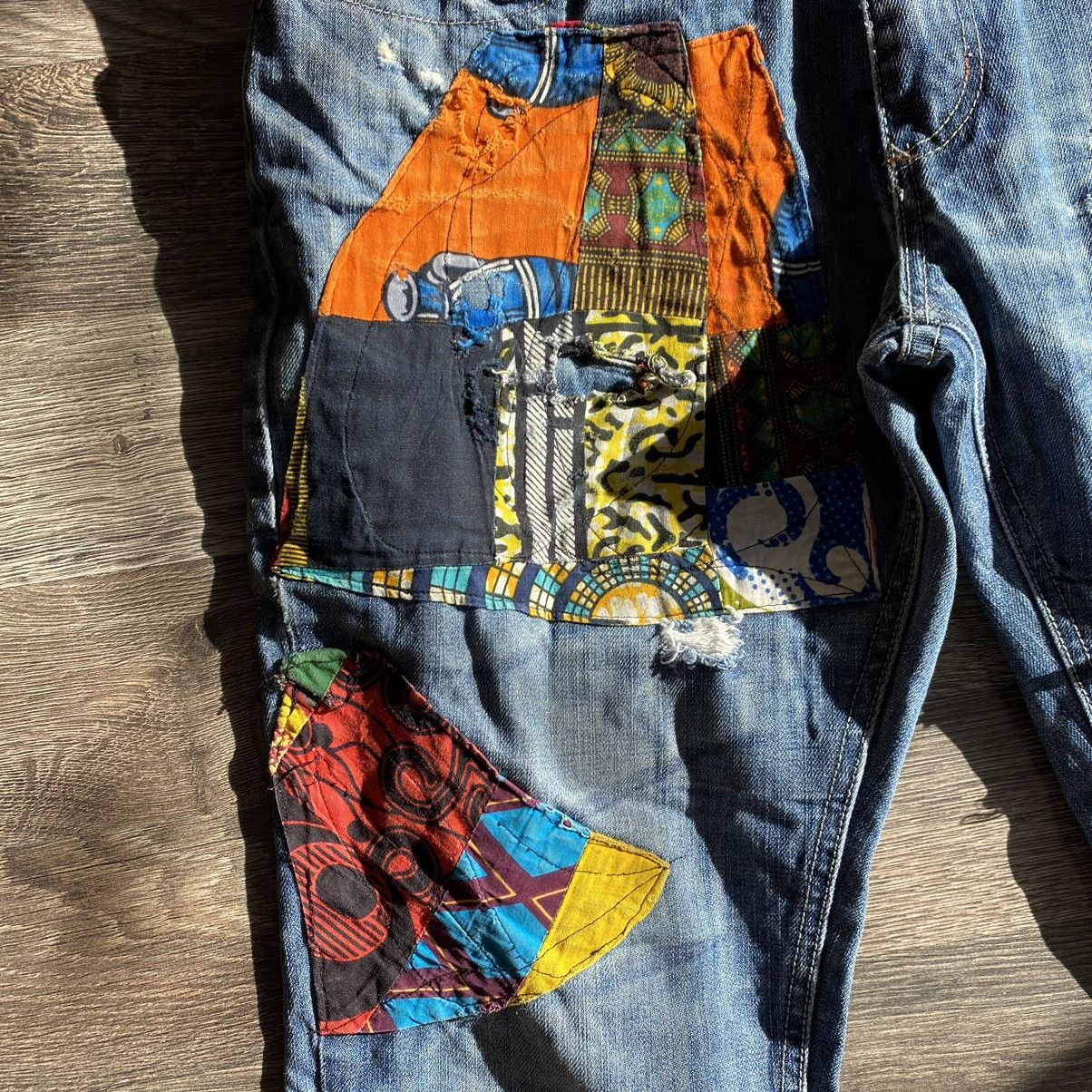 Vintage Custom patch work denim pants Size US 34 / EU 50 - 6 Thumbnail