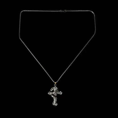 Jewelry Dragon Skull Cross Necklace Punk Chain Size ONE SIZE - 5 Thumbnail