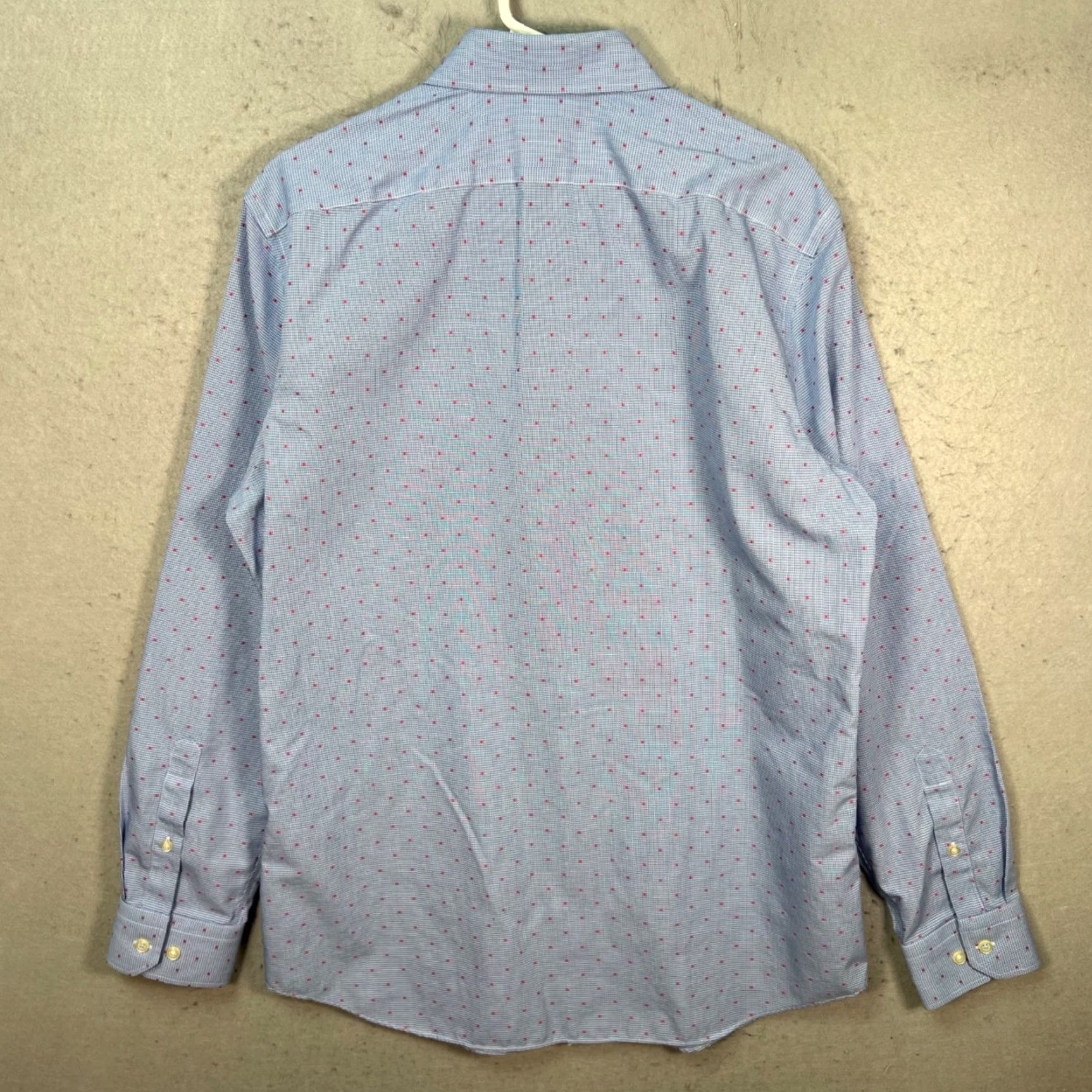 Banana Republic Banana Republic Mens Large Grant Fit Long-Sleeve Shirt Non-Iron Light Blue Dress Shirt Casual Business Slim Check Blue Button Cuff Mens Size US L / EU 52-54 / 3 - 2 Thumbnail