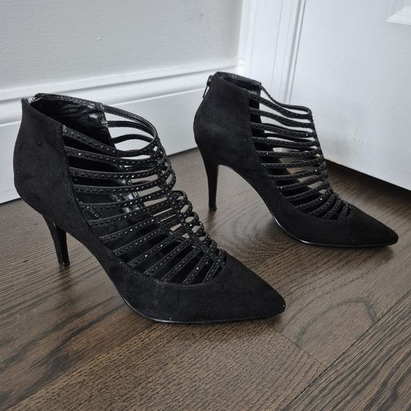 Vacation Eden Embellished Faux Suede Caged Pump Fall Party Spring Size US 9.5 / IT 39.5 - 5 Thumbnail