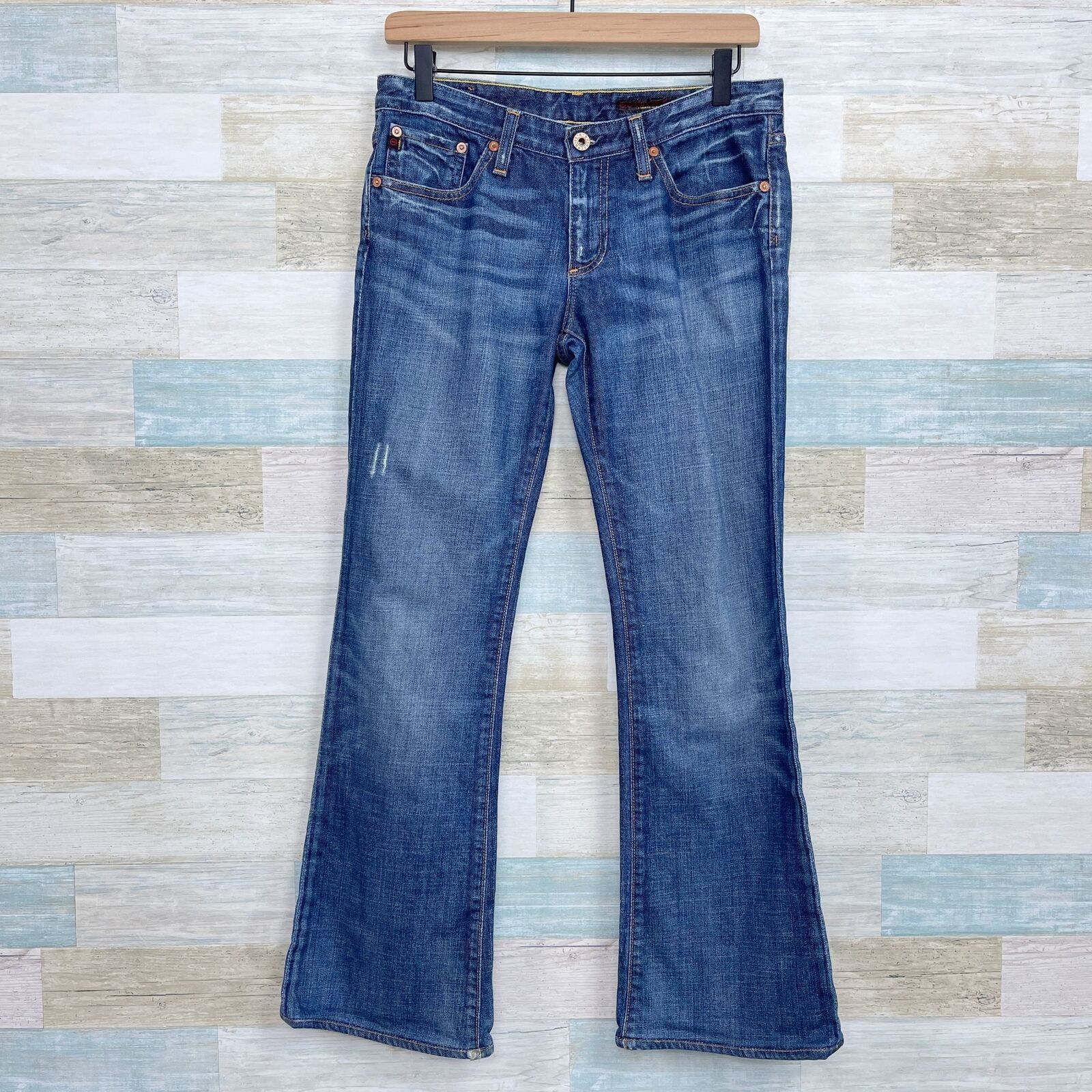 AG Adriano Goldschmied AG Adriano Goldschmied Low Rise Bootcut Jeans Dark Womens 28 Size 28" / US 6 / IT 42 - 1 Thumbnail