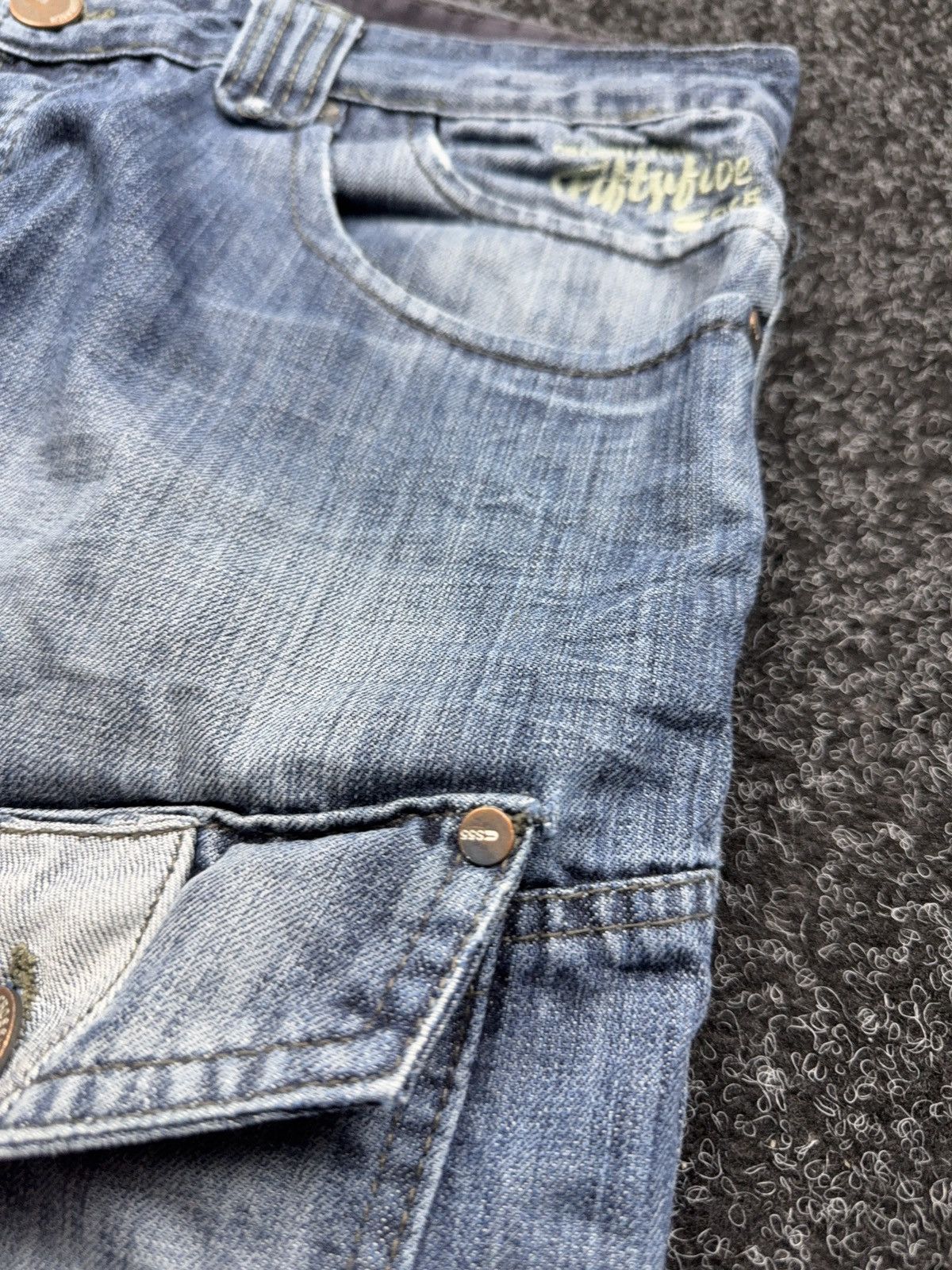 20471120 Japanese 00s Y2K Retro Sk8 Jnco Ecko Baggy Cargo Denim Jeans Size US 36 / EU 52 - 7 Thumbnail