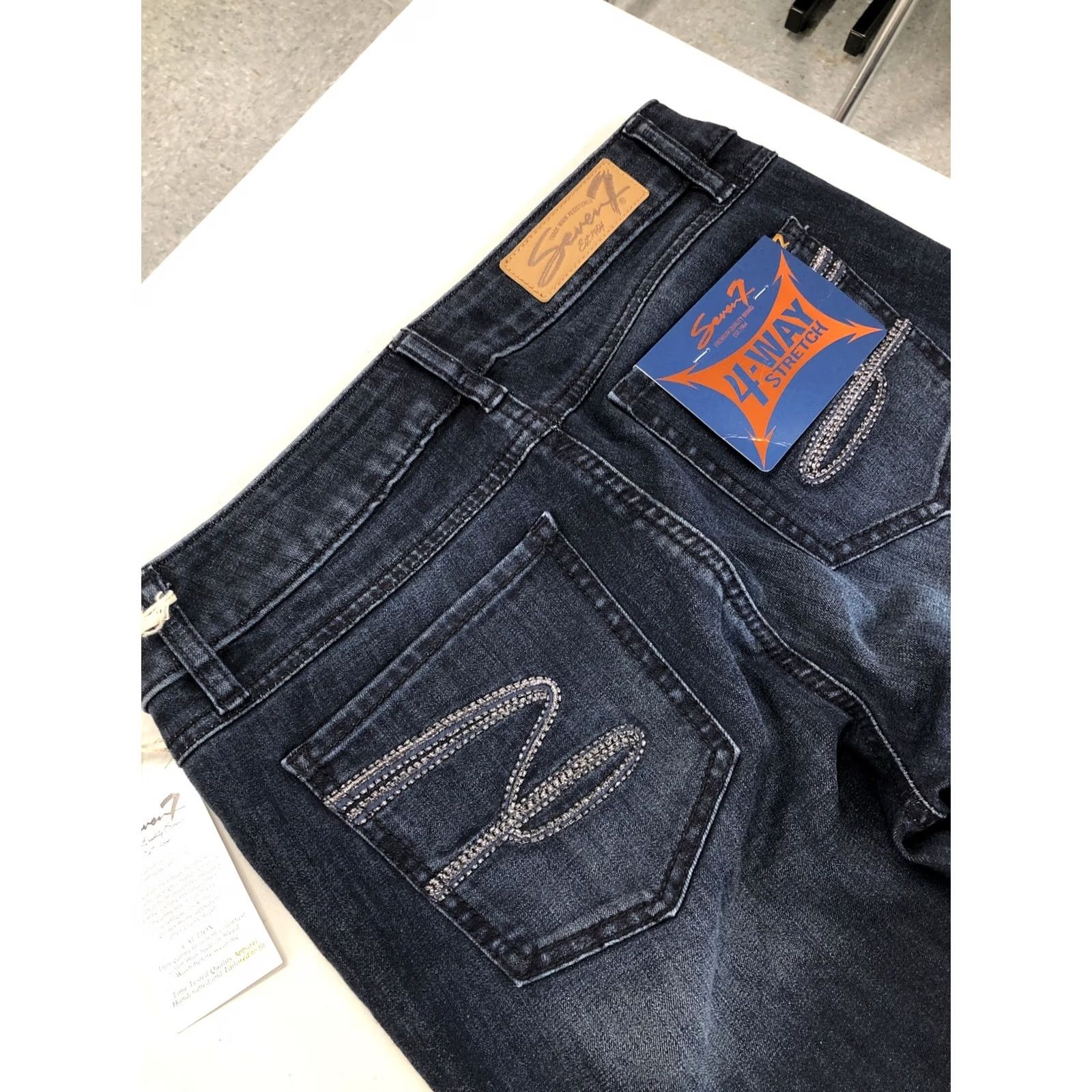 Vintage Seven7 Wash(Blue) Skinny High Rise Ankle Jeans Size 6 NWT Helios 4.00 Denim Womens Jeans Skinny Lightweight Solid Blue 2010s Size 28" / US 6 / IT 42 - 2 Thumbnail