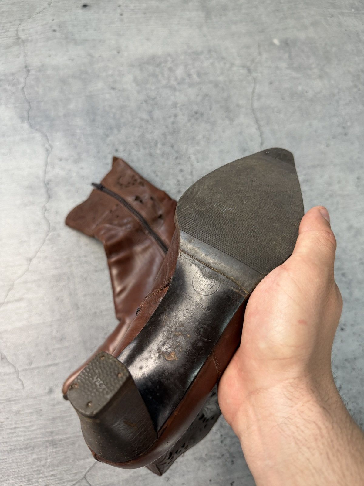 Dirk Bikkembergs Vintage Leather Boots Avantgarde Rick Owens Style AS 98 Rare Size US 5.5 / EU 38 - 9 Thumbnail
