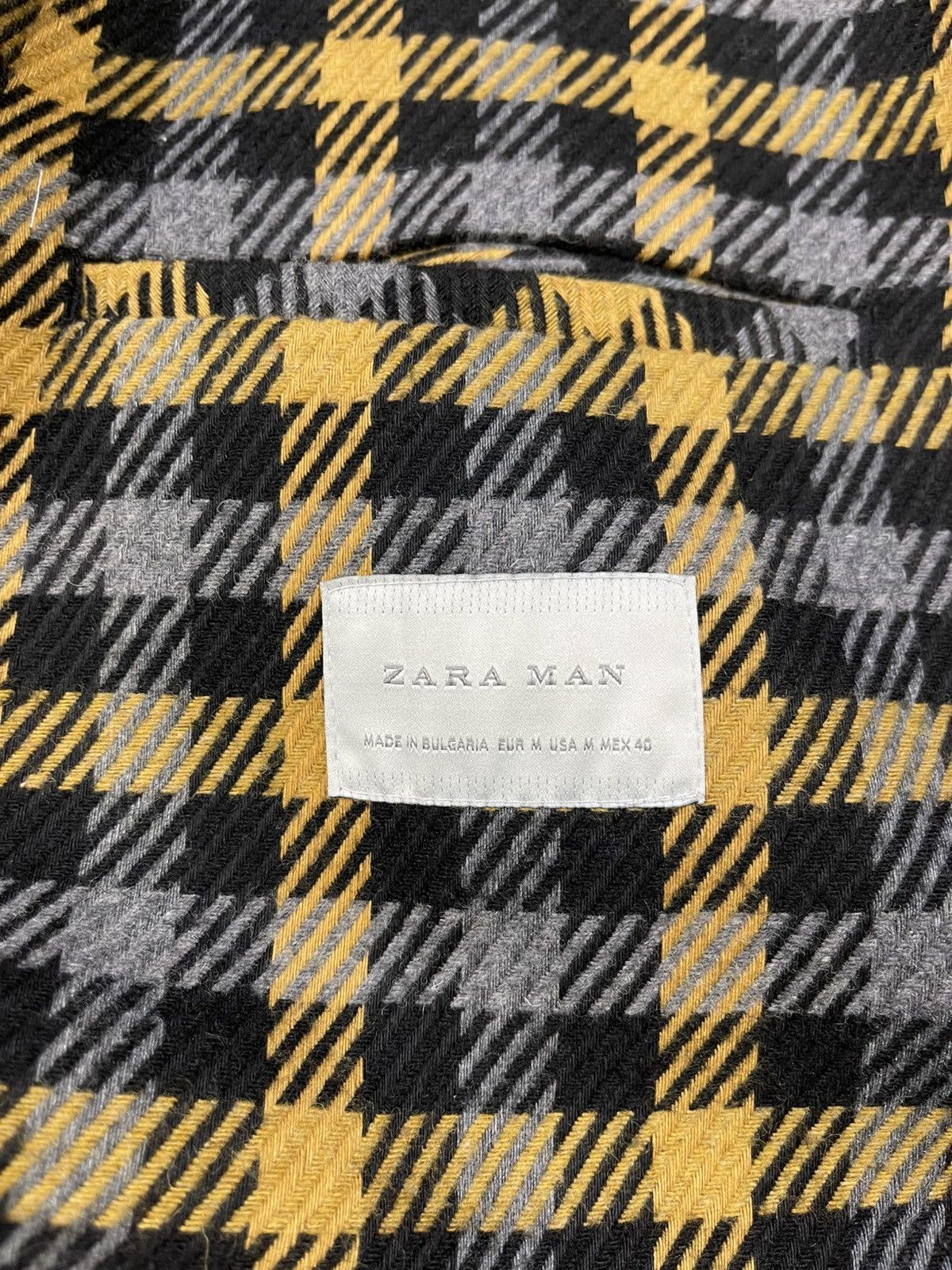 Zara Zara Man Mustard Black Plaid Long Coat Size US M / EU 48-50 / 2 - 13 Thumbnail
