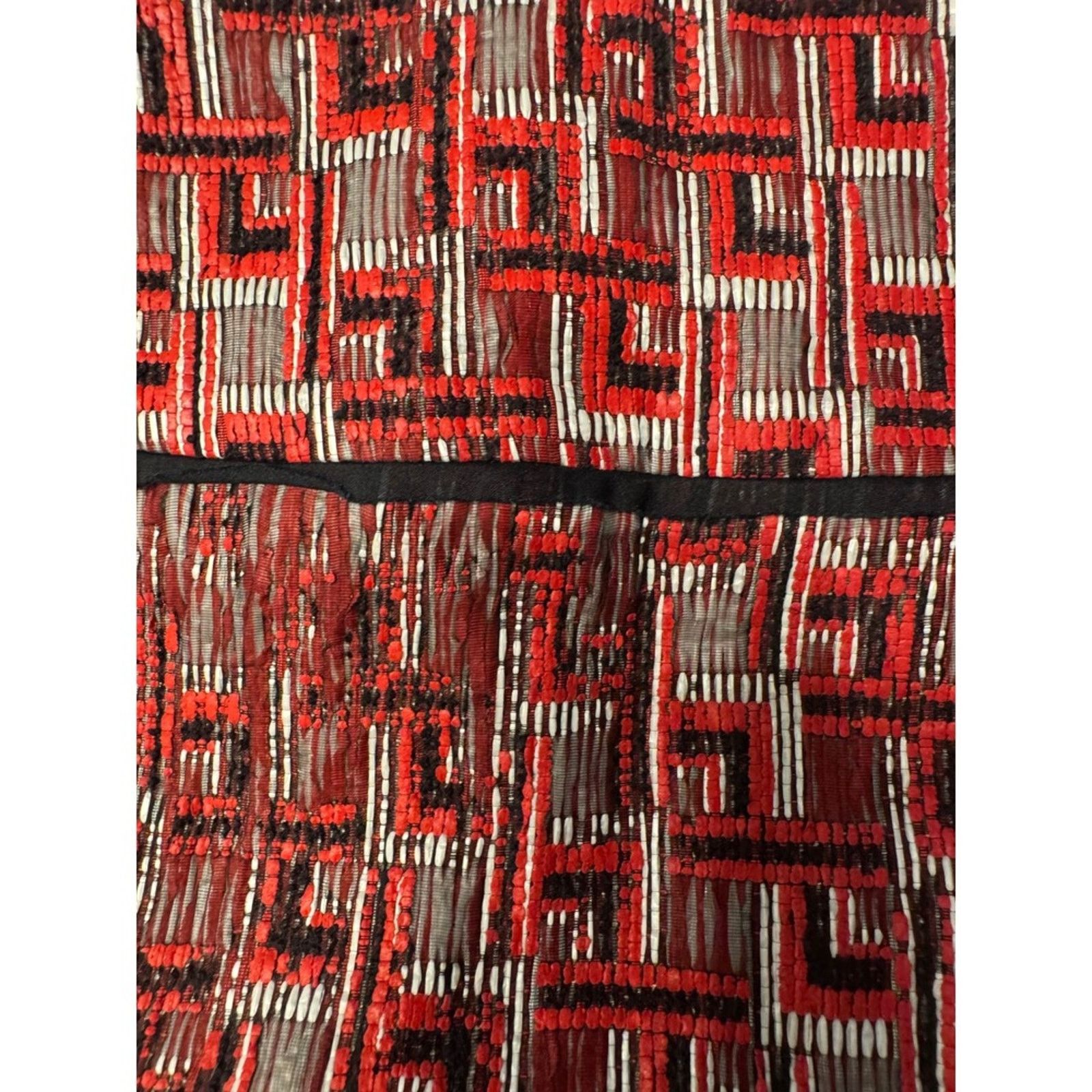 Tory Burch Tory Burch Red Geometric Jacquard Pencil Skirt –size 4 Size 22" - 3 Thumbnail