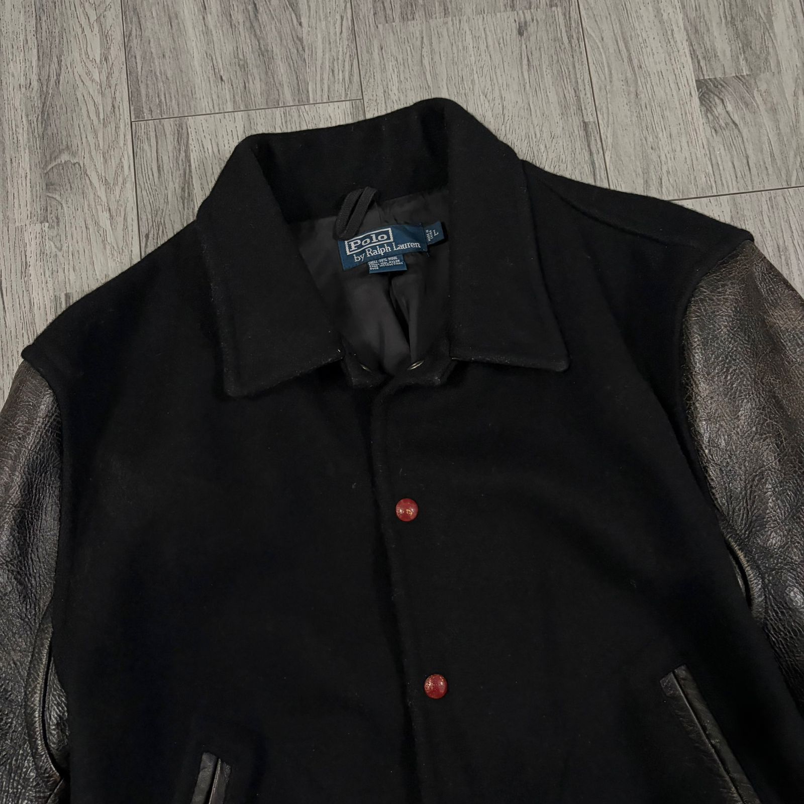 Polo Ralph Lauren POLO RALPH LAUREN Leather-Sleeve Varsity Jacket Size US L / EU 52-54 / 3 - 2 Thumbnail