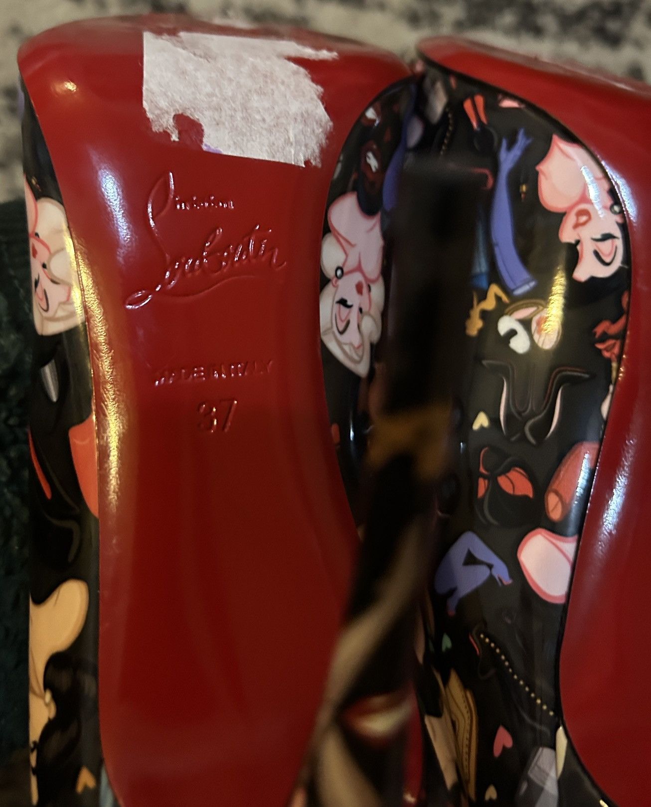 Christian Louboutin CHRISTIAN LOUBOUTIN Hot Chick Graphic Fashion Red Sole Pumps Size US 7 / IT 37 - 5 Thumbnail
