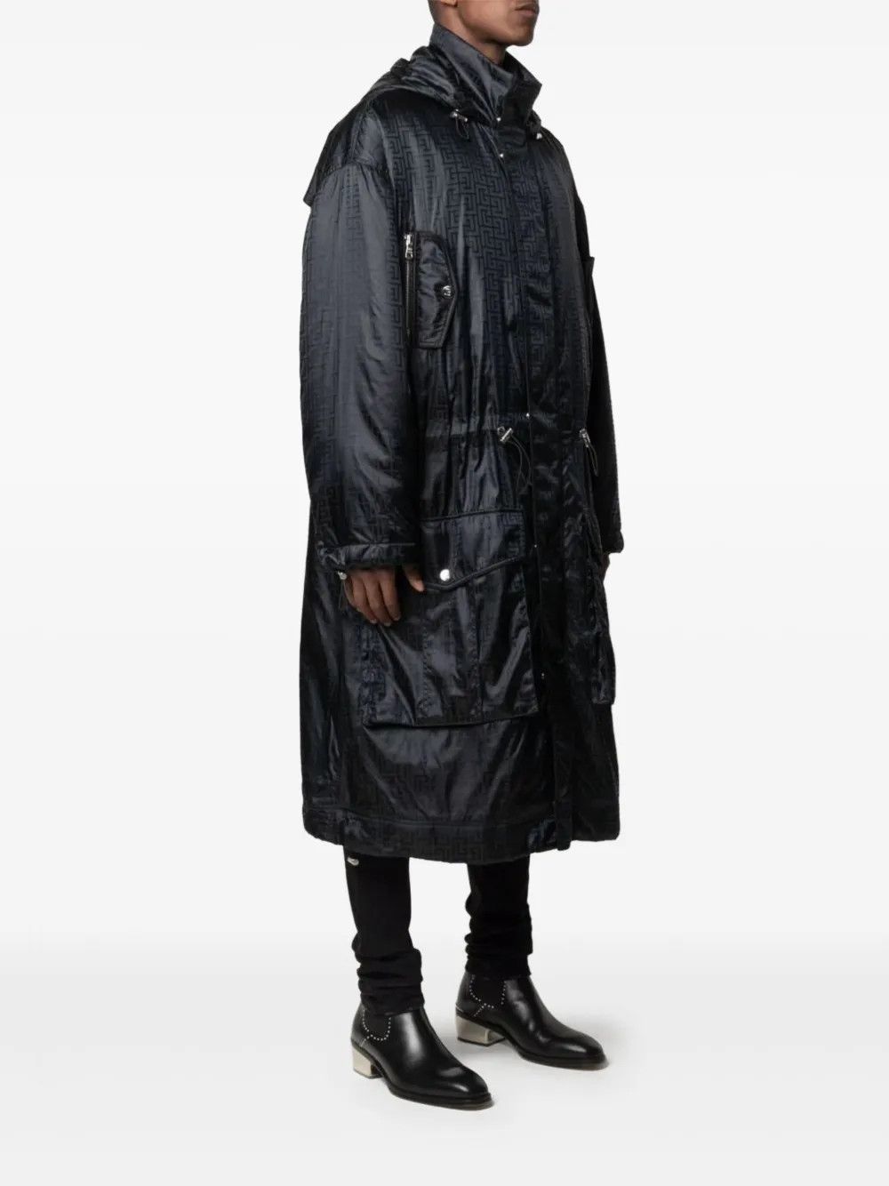 Balmain o1y0426 Hooded Overcoat in Black Size US S / EU 44-46 / 1 - 2 Thumbnail
