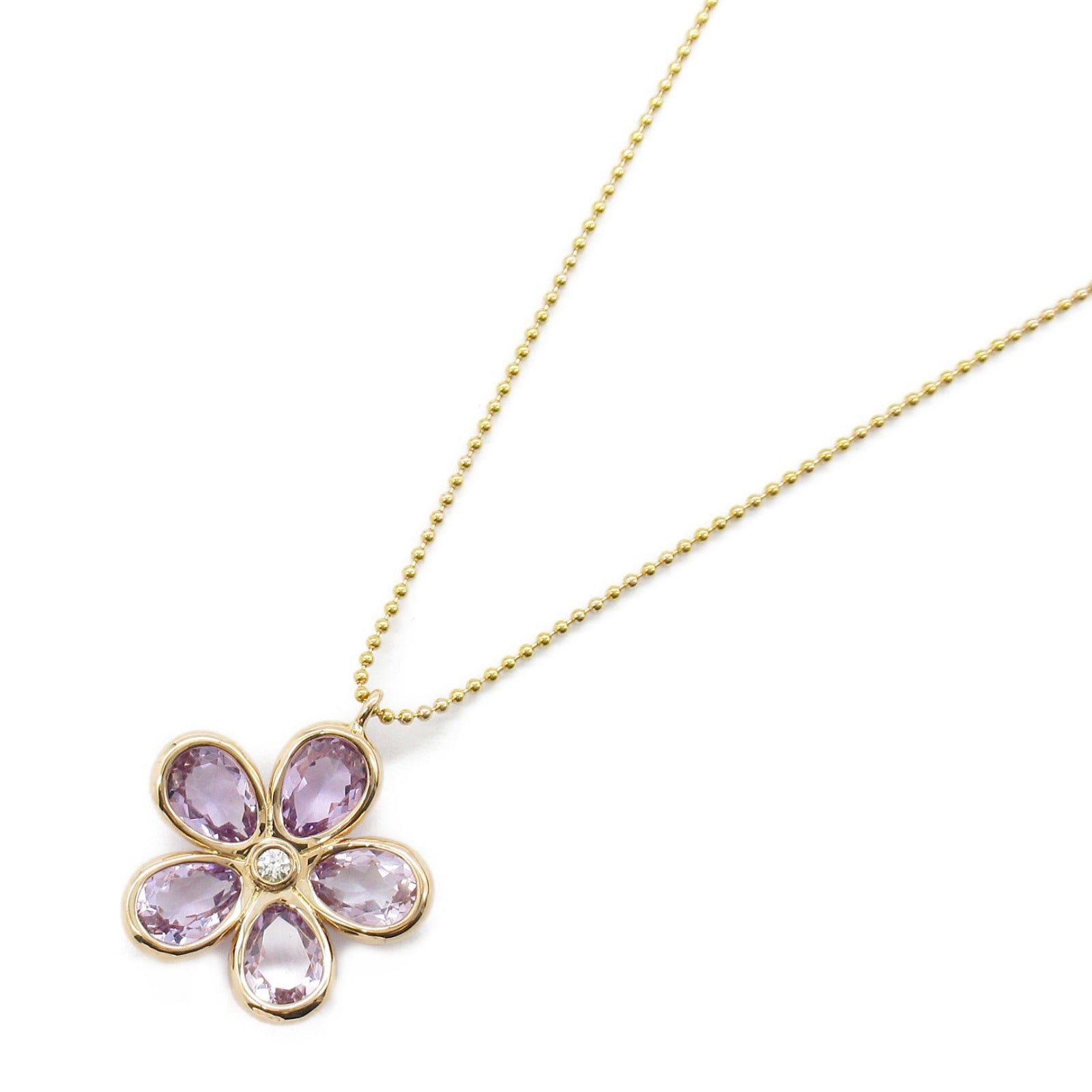 Tiffany & Co. Tiffany Co Garden Flower Amethyst Necklace K18Pg (Pink Gold) Diamond Clear Purple Size ONE SIZE - 1 Thumbnail