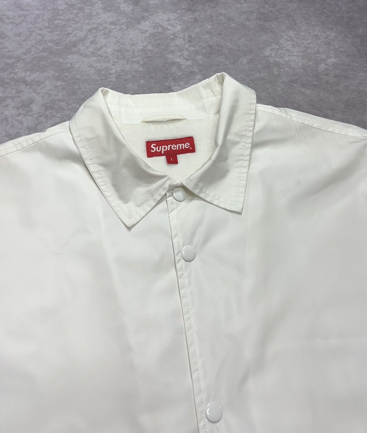Supreme Supreme Old English Coaches Jacket White (FW16) Size US L / EU 52-54 / 3 - 3 Thumbnail