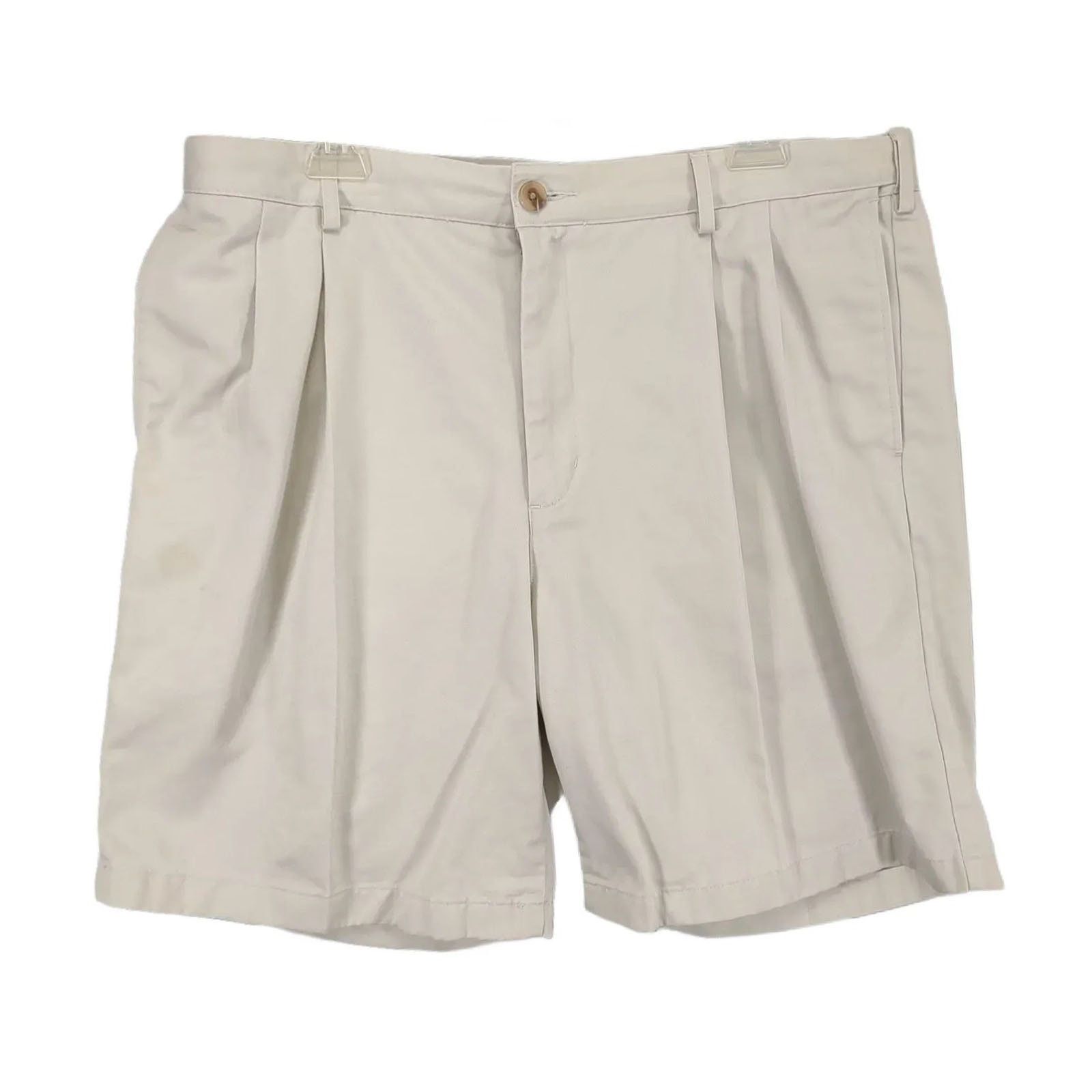 Lands' End Lands' End Traditional Fit Men's Khaki Pleated Chino Shorts Size US 36 / EU 52 - 1 Thumbnail