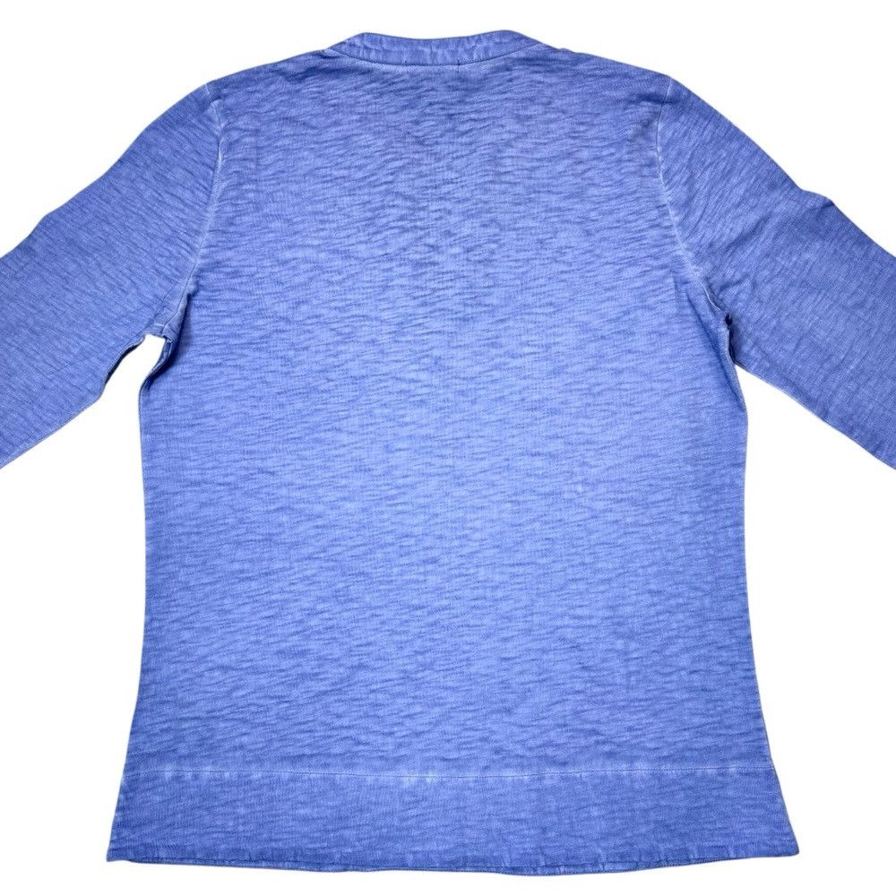 NIC+ZOE NWT New $98 NIC + ZOE Split Neck Long Sleeve Cotton Gulf Bl Size M / US 6-8 / IT 42-44 - 3 Thumbnail