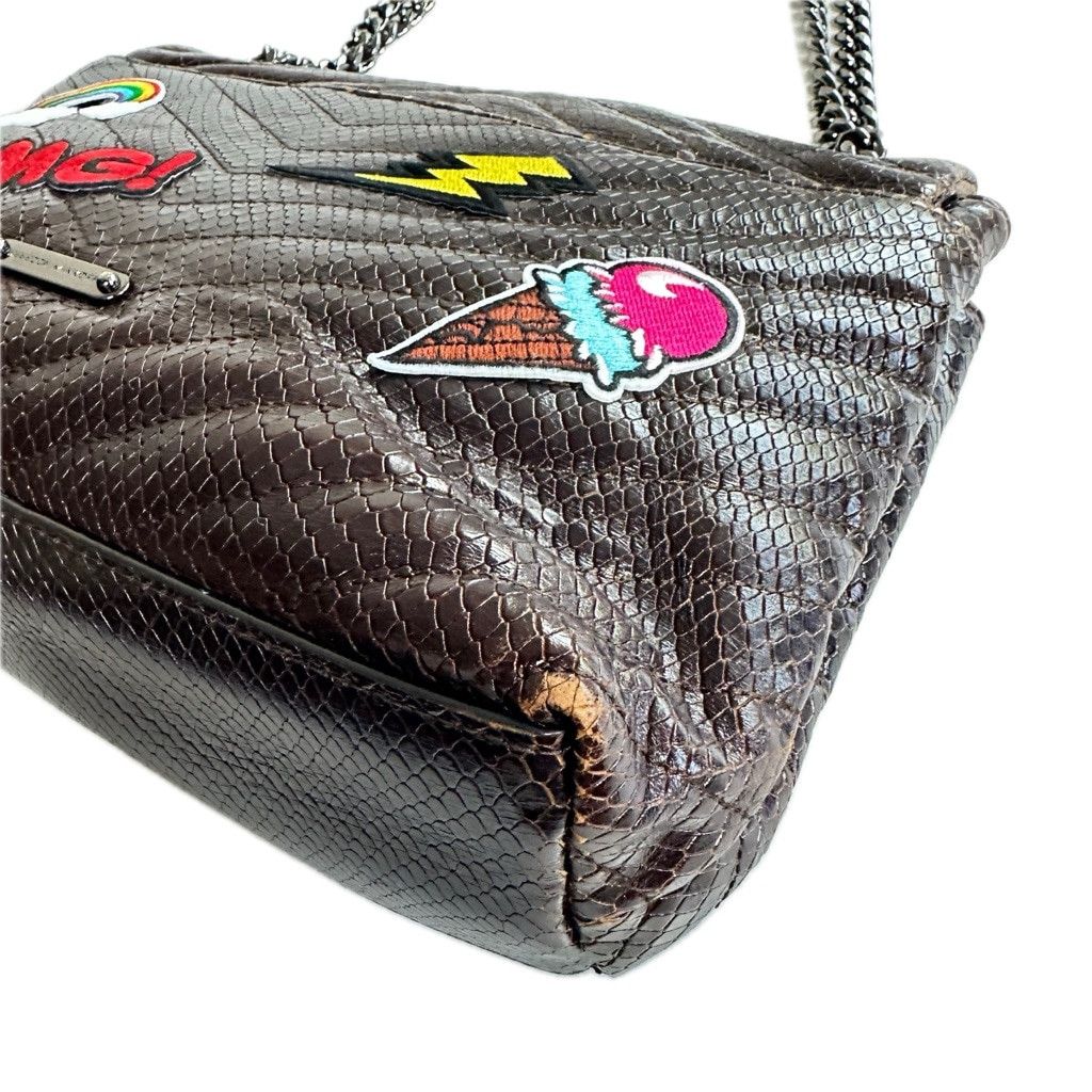 Rebecca Minkoff Rebecca Minkoff Edie Chevron Brown Leather Crossbody Bag Size ONE SIZE - 17 Thumbnail