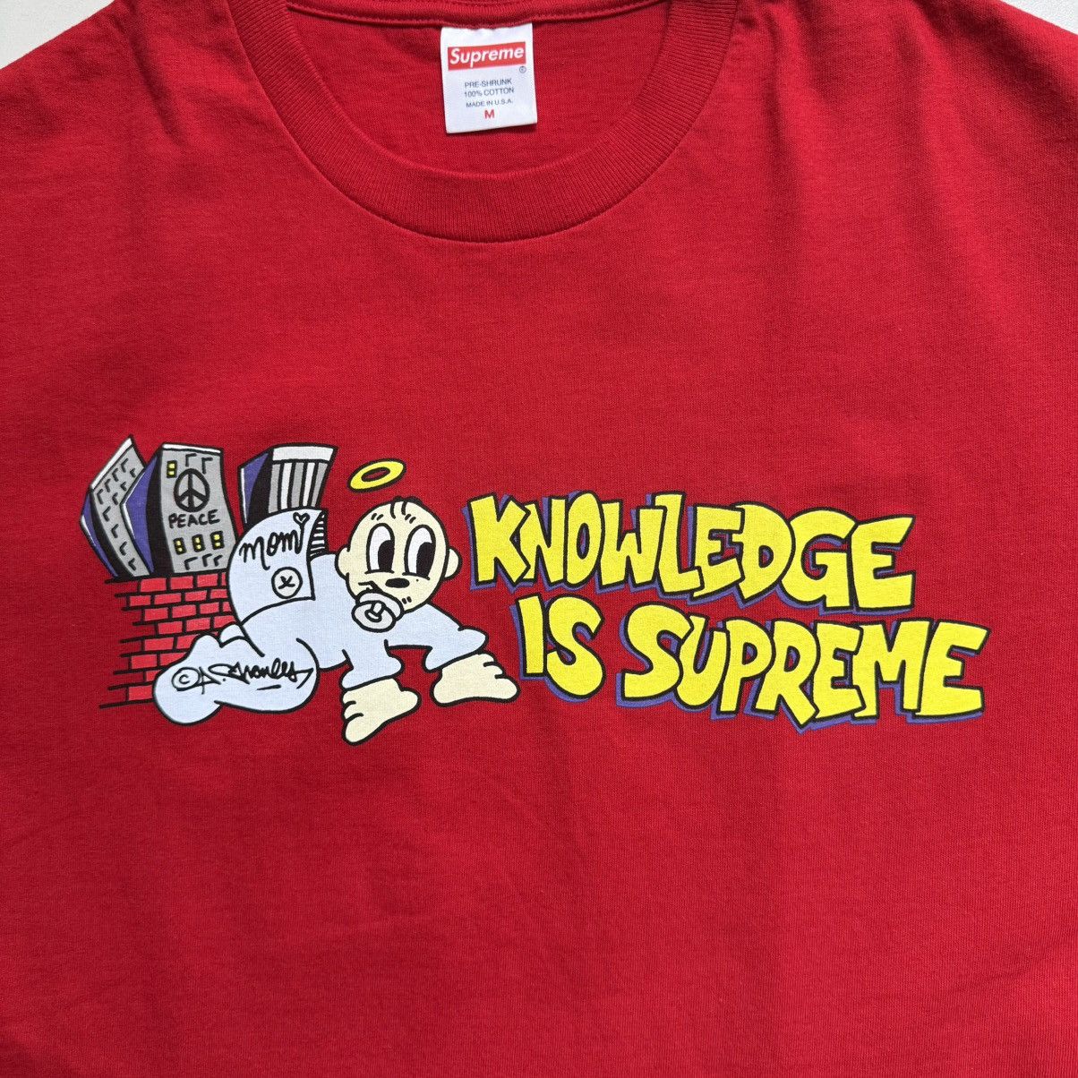 Supreme Supreme SS22 Knowledge Red T-Shirt Size US M / EU 48-50 / 2 - 4 Thumbnail