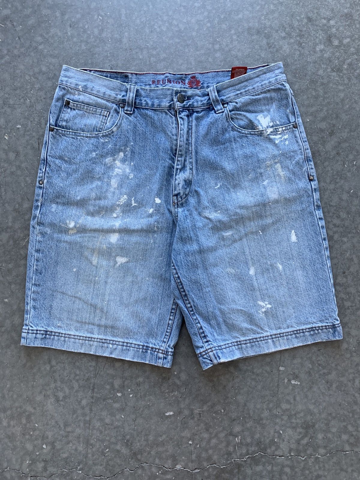 Vintage Crazy Vintage Y2K Baggy Light Wash Jean Shorts Painter Size US 36 / EU 52 - 1 Thumbnail