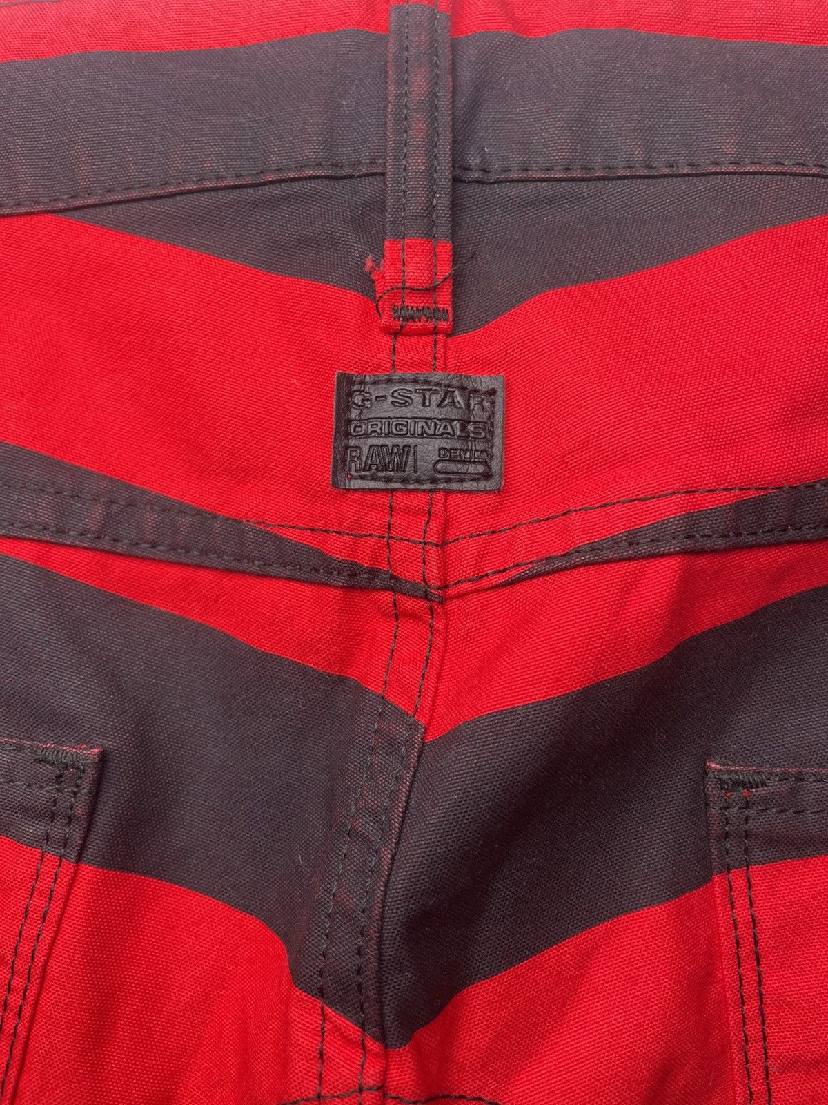 G-Star G-Star RAW Red Black Striped 3D Tapered Pants Size US 32 / EU 48 - 7 Thumbnail