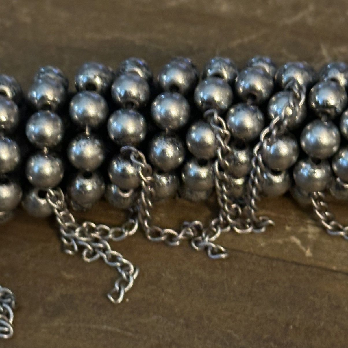Other Chunky silver tone wrapped bead and chain dangles bracelet Size ONE SIZE - 6 Thumbnail