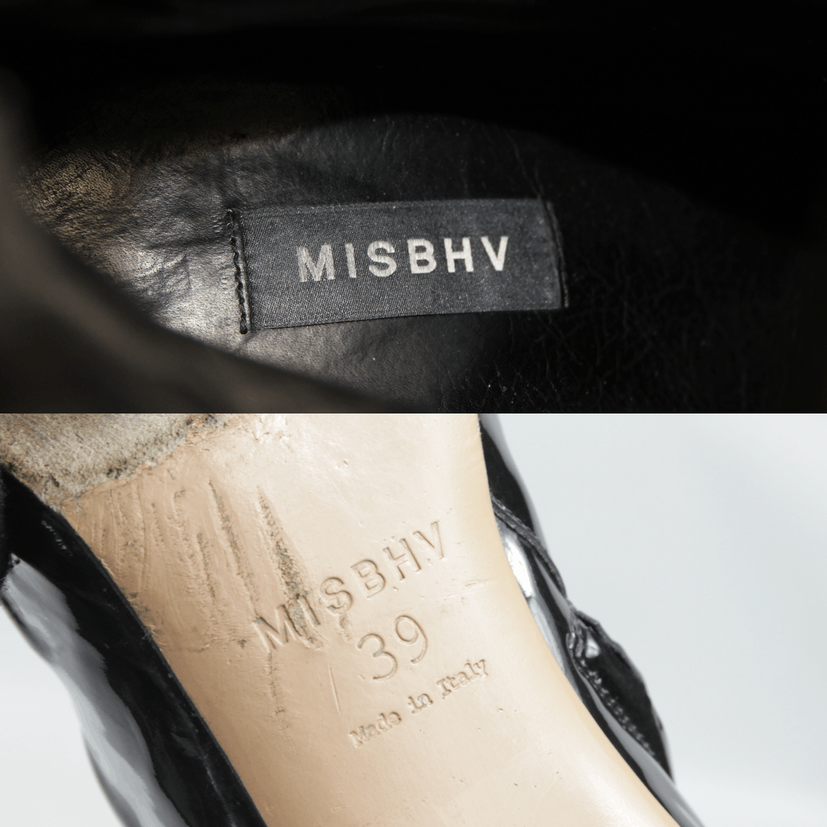 Misbhv Slicer Distressed Point Toe Patent Vinyl Ankle Boots Size US 9 / IT 39 - 15 Thumbnail