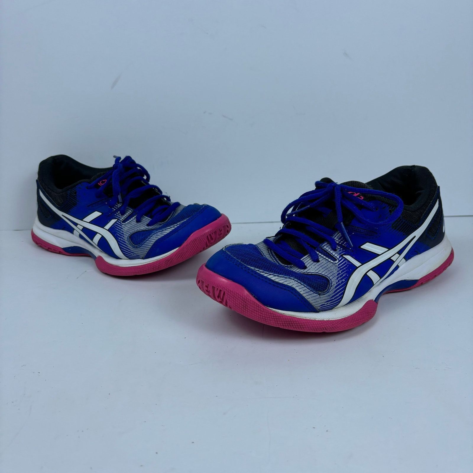 Asics Asics Gel-Rocket blue/pink athletic trainers womens size 6 Size US 6 / IT 36 - 2 Thumbnail