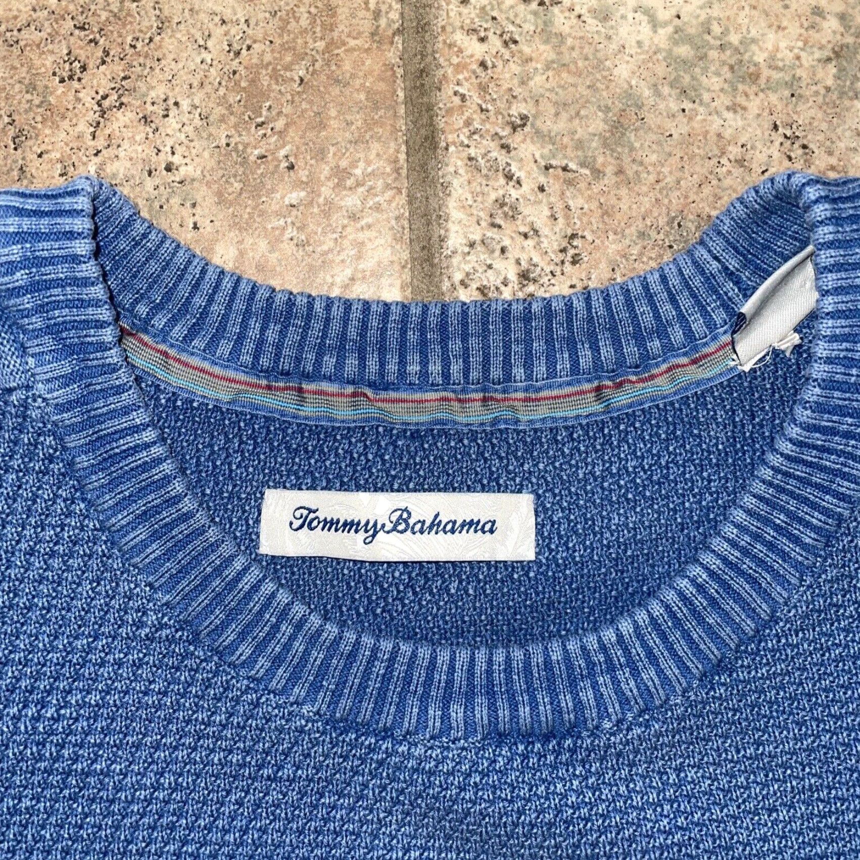 Tommy Bahama VINTAGE Tommy Bahama Men's Sweater Pullover XL Blue 80s 90s Size US XL / EU 56 / 4 - 2 Thumbnail