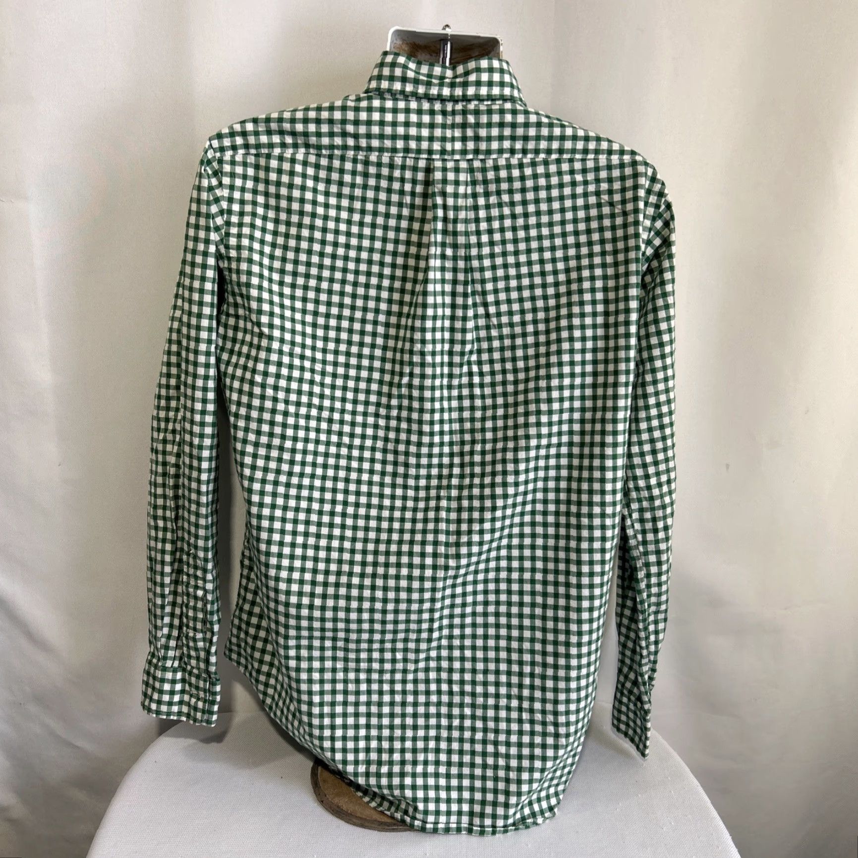Polo Ralph Lauren Ralph Lauren Mens Dress Shirt Green Gingham Classic Fit Purple Pony Button-Down Long Sleeve Casual Button-Up Shirt M Size 40R - 3 Thumbnail