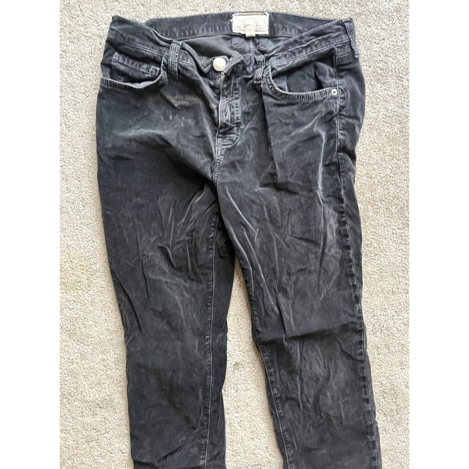 Vintage Current Elliott Pants The Ankle Skinny Black Velvet Women’s Size 26-0 Size 25" / US 0 / IT 36 - 2 Thumbnail