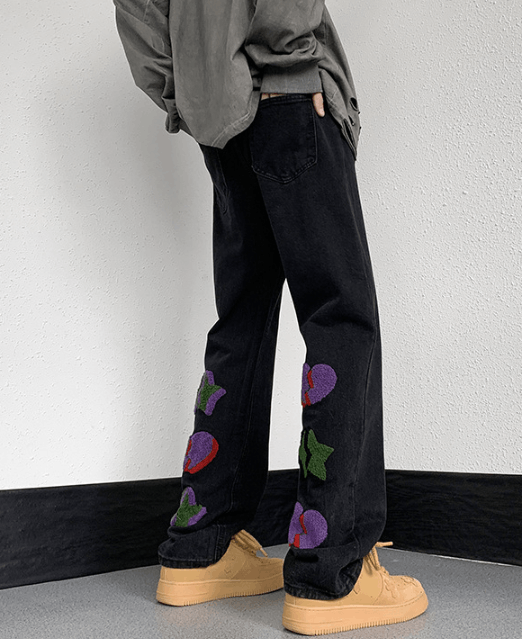 Japanese Brand Men's American retro embroidered loose jeans y2k Size US 32 / EU 48 - 3 Thumbnail