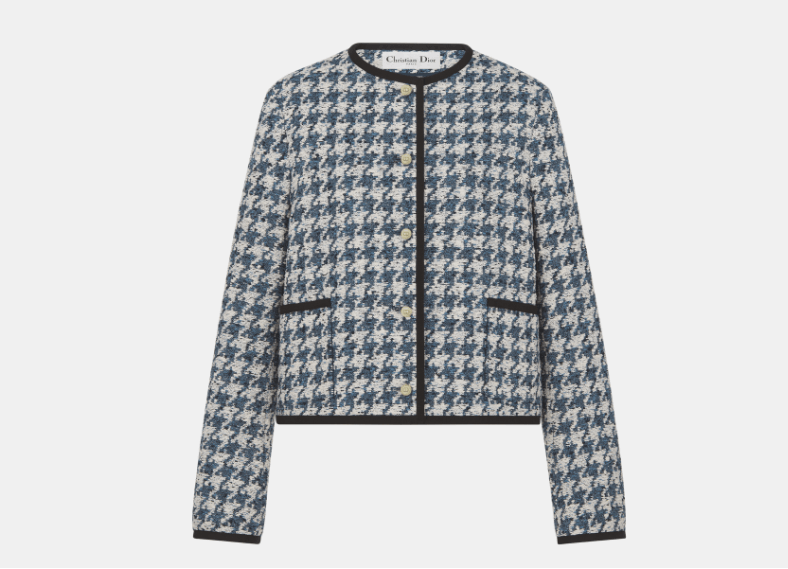 Dior o1w1db10326 511V58 Cropped Jacket in Blue/White Size L / US 10 / IT 46 - 1 Thumbnail