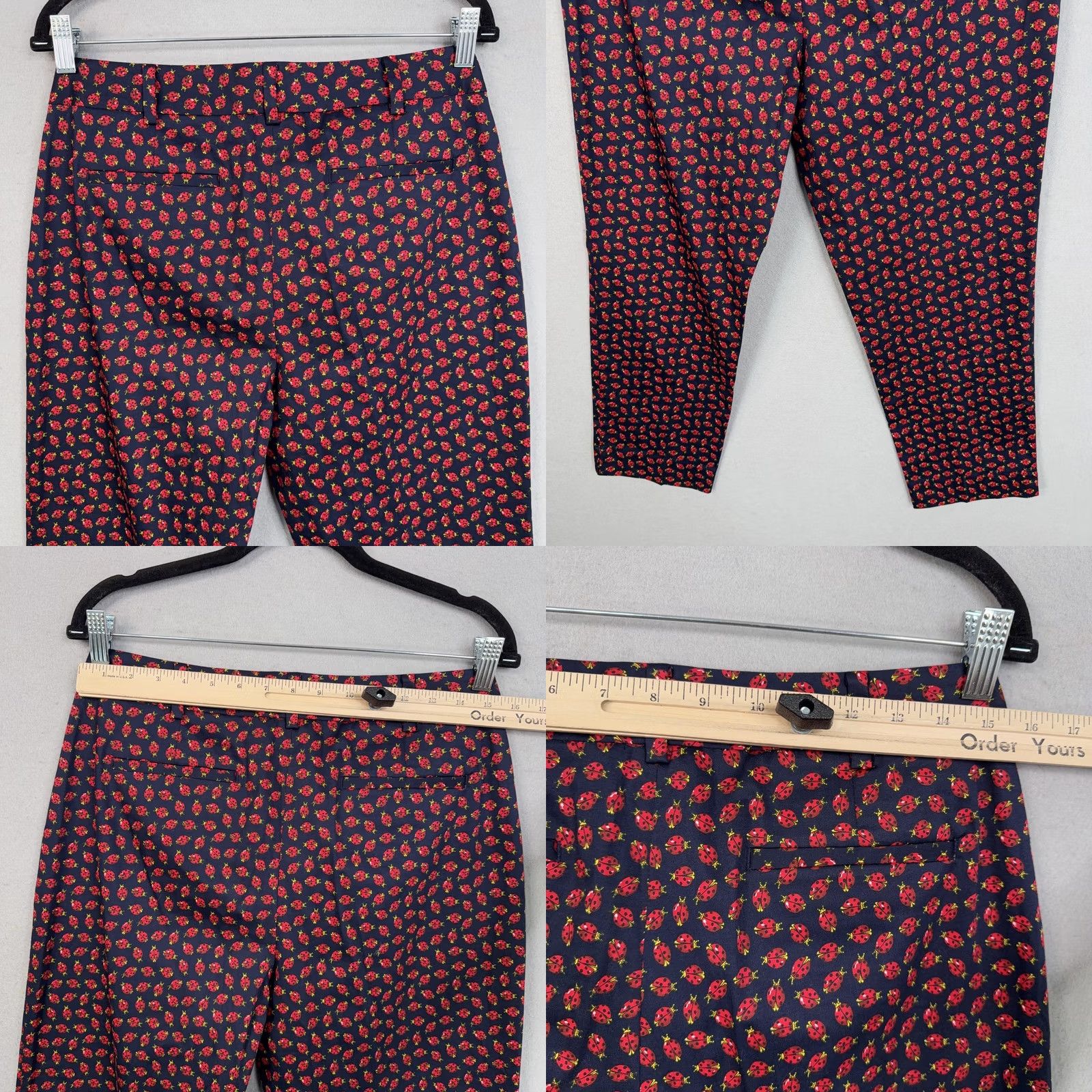 Talbots Talbots Pants Womens 8 Blue Ladybug Print Ankle Straight Cotton Stretch Casual Business Womens Boys? Size 30" / US 8 / IT 44 - 8 Thumbnail