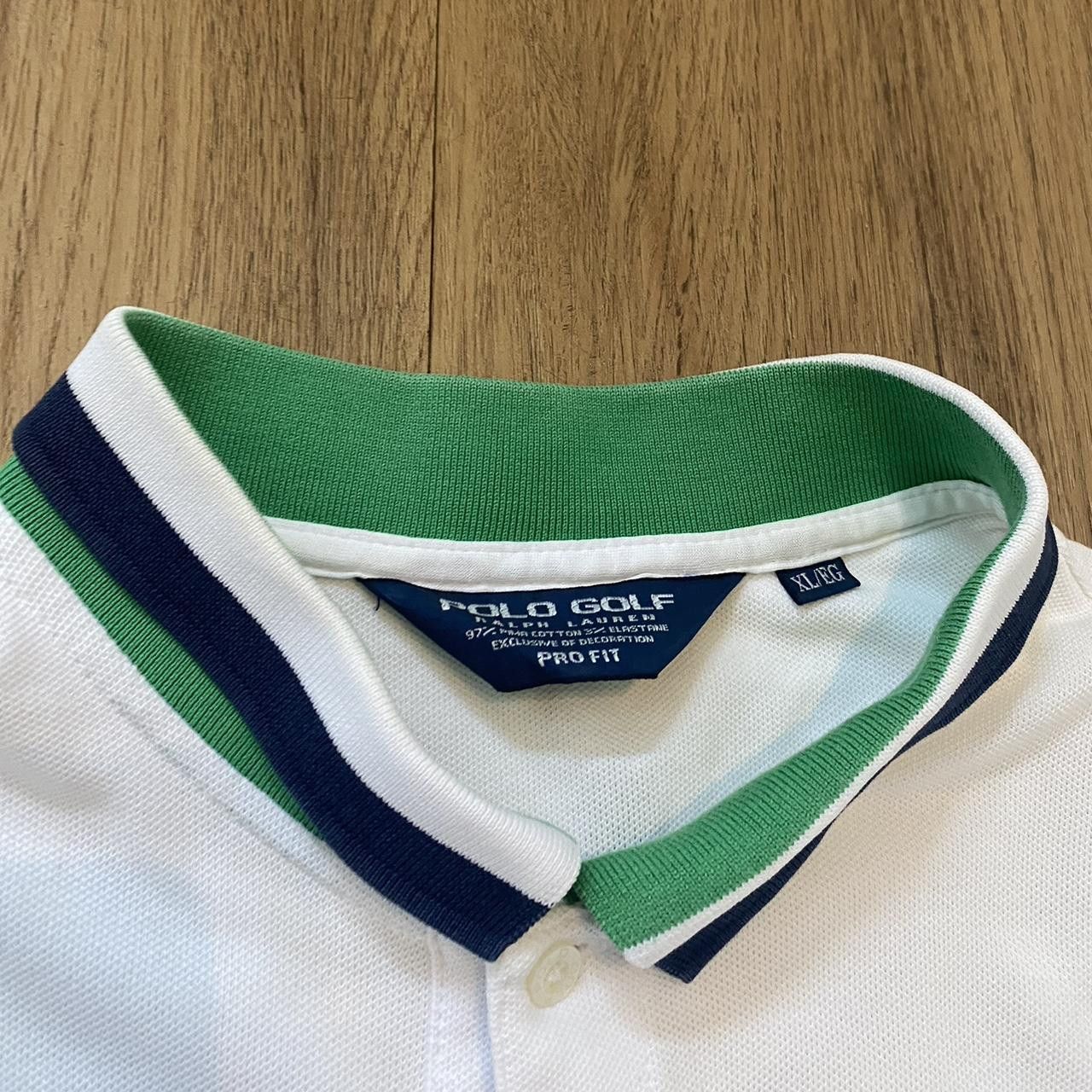 Polo Ralph Lauren White Polo Ralph Lauren polo shirt with green collar Size US XL / EU 56 / 4 - 5 Thumbnail