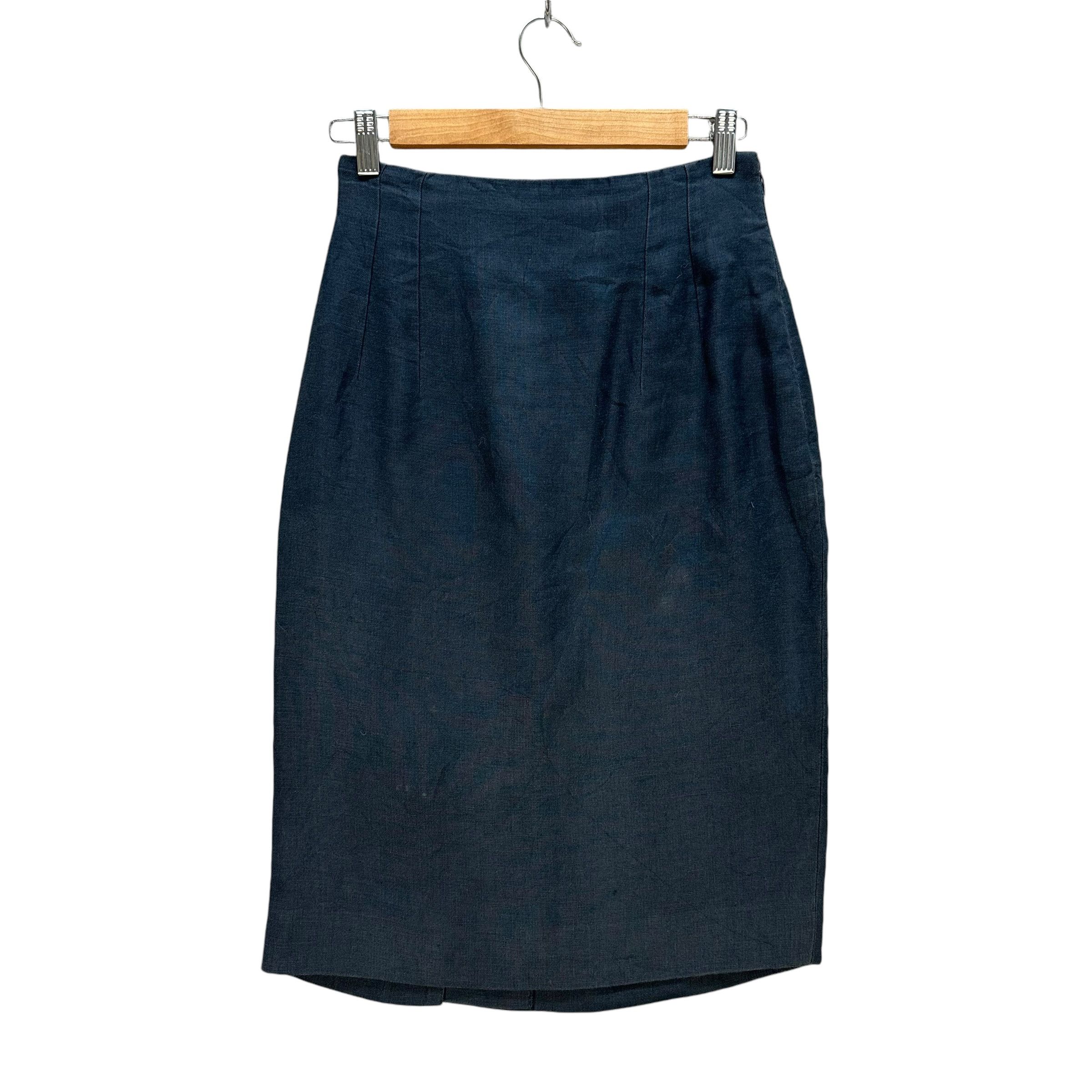 Christian Dior Monsieur Vintage 90’s CHRISTIAN DIOR BOUTIQUE Linen Skirt #A68-1640 Size 26" / US 2 / IT 38 - 1 Thumbnail