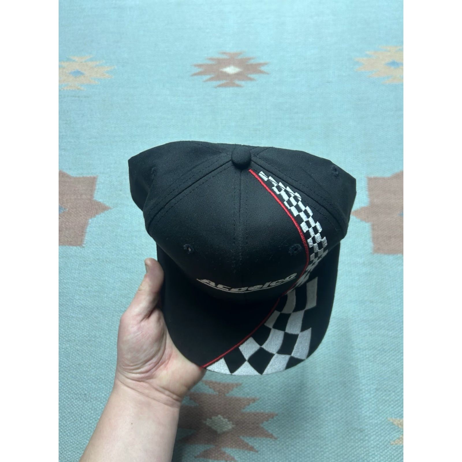 Vintage VINTAGE SnapBack Hat Cap AC Delco Universal Lift Parts Racing Checkered Black Adjustable Black Men Mens Cap Size ONE SIZE - 3 Thumbnail