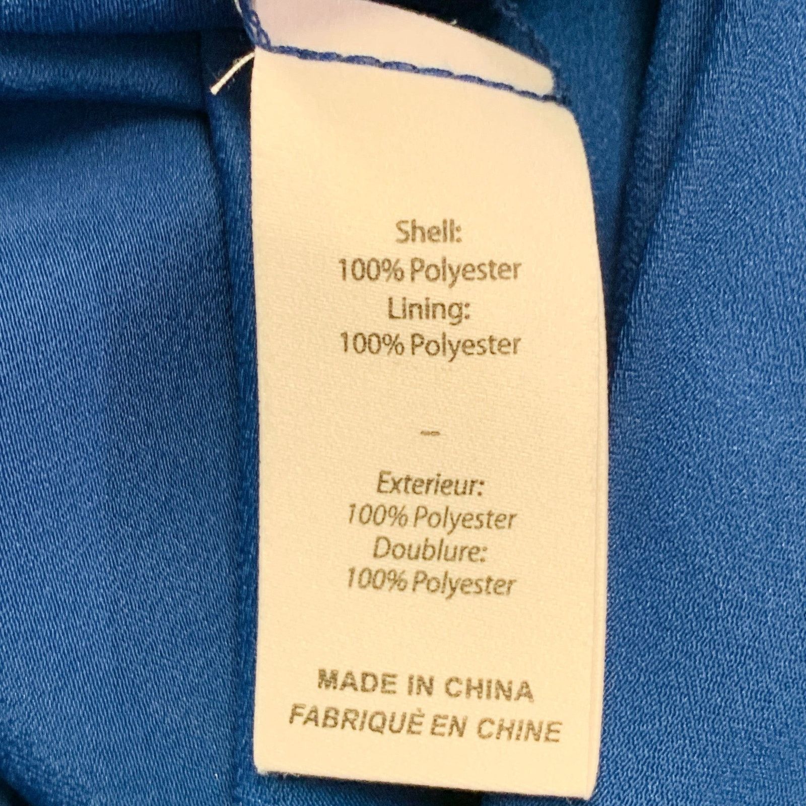 Cinq a Sept Tammy Navy Polyester Ruffled Long Bishop Sleeve Dress Size XL / US 12-14 / IT 48-50 - 5 Thumbnail