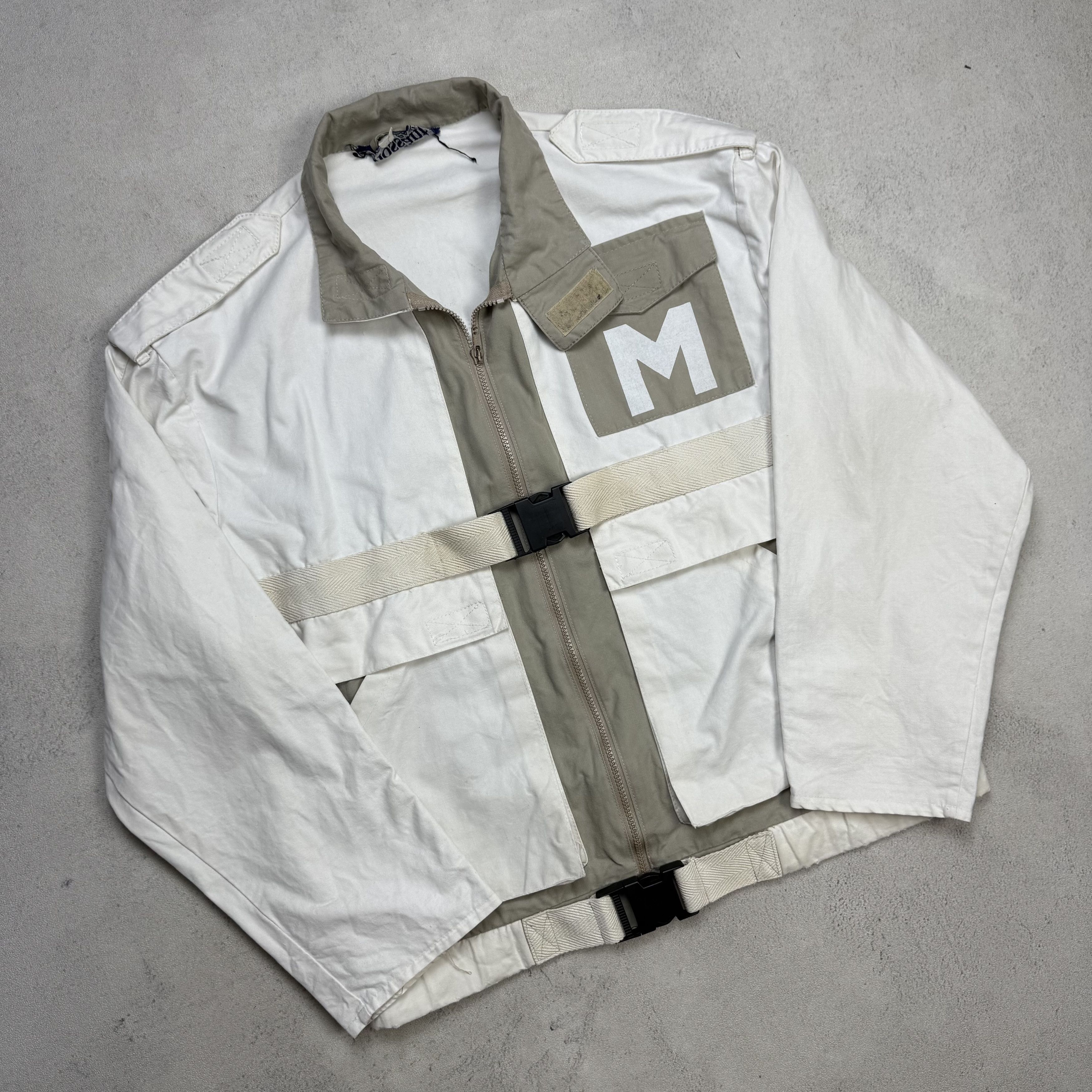 Vintage Mossant Paris White Tactical Utility Jacket Buckle Strap Size US L / EU 52-54 / 3 - 6 Thumbnail